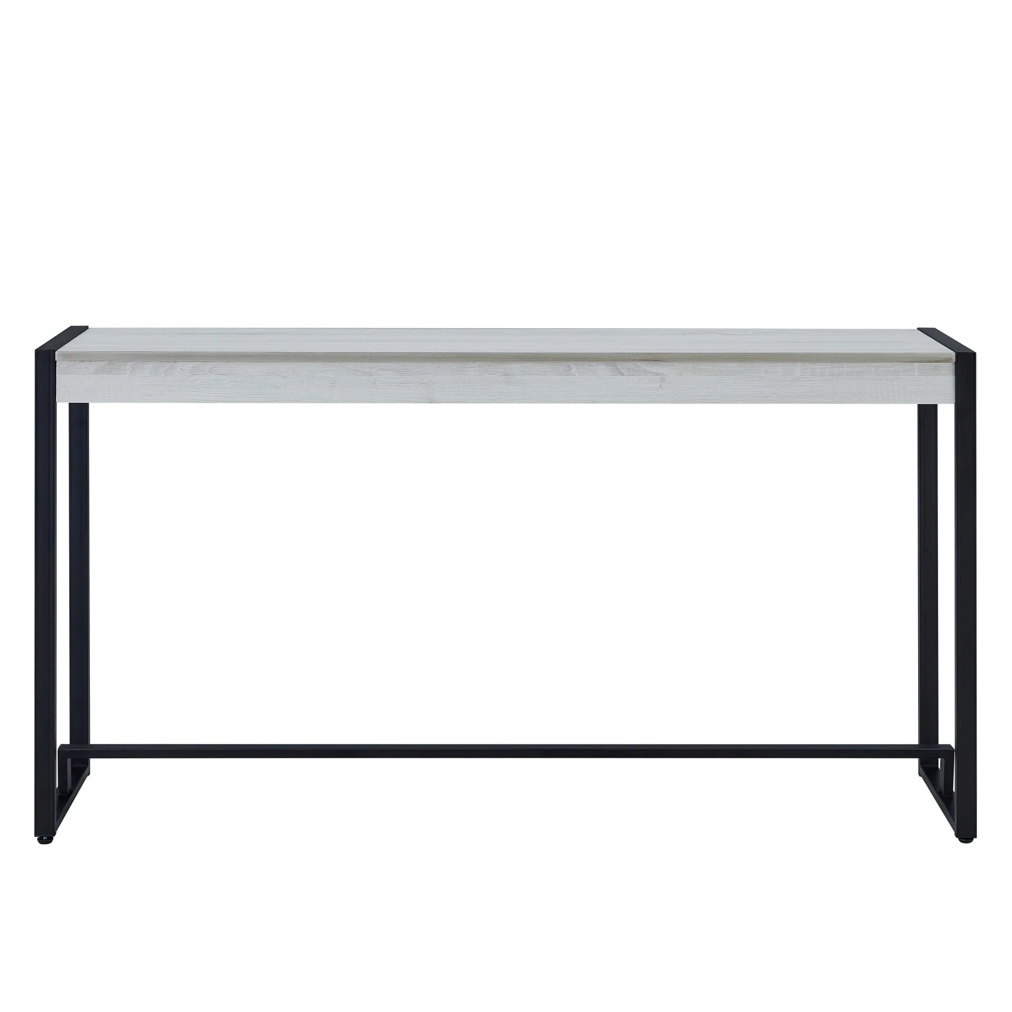 54" White and Black Distressed Sled Console Table By Homeroots - Image 2