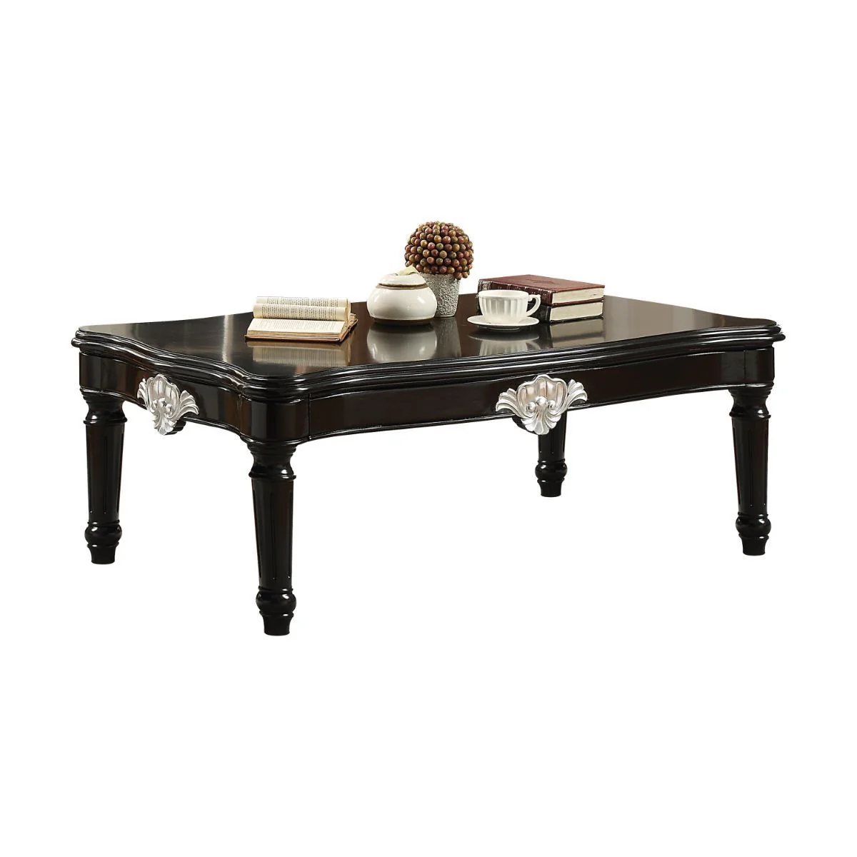 55" Black Rectangular Coffee Table By Homeroots - Image 2