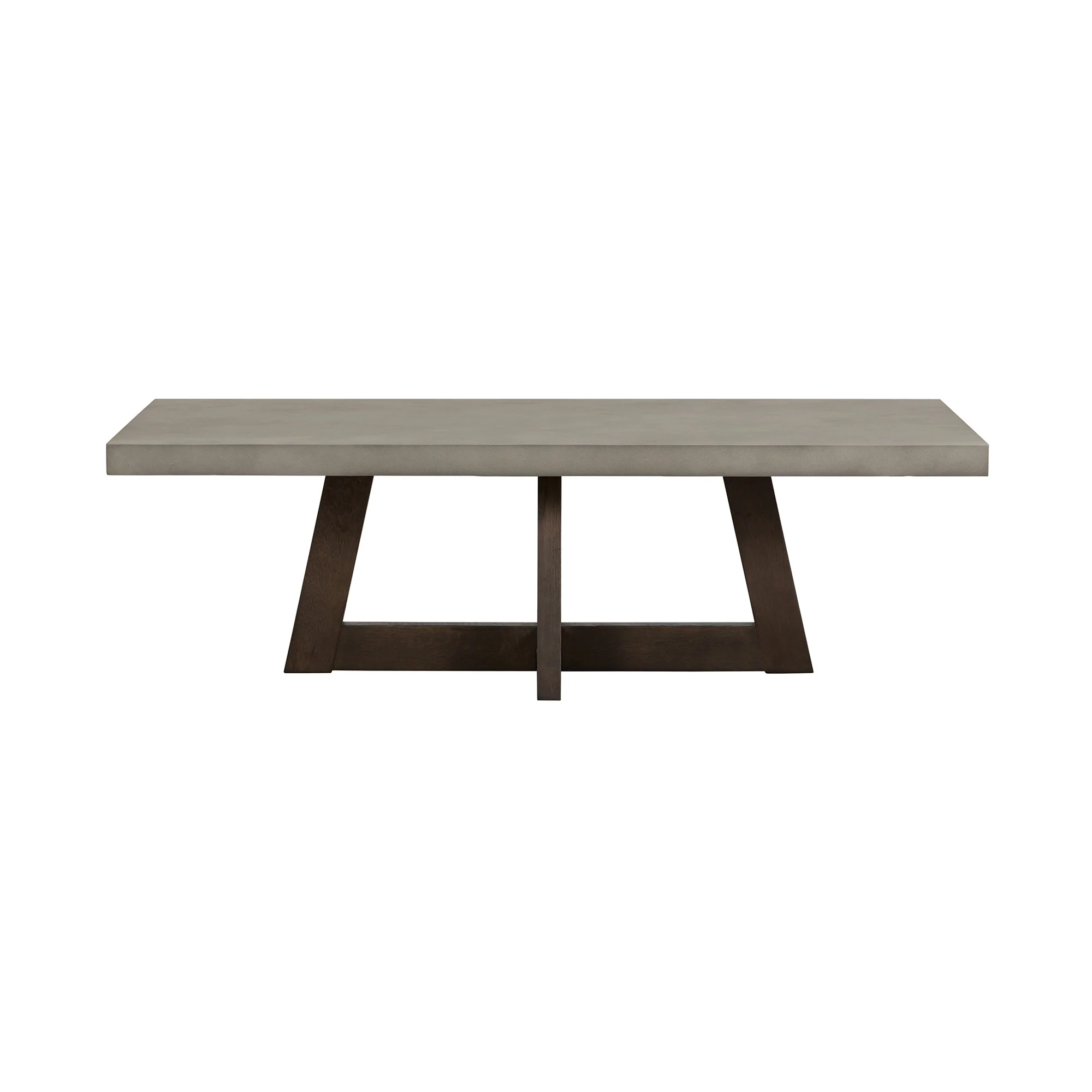 55" Dark Grey And Brown Concrete Rectangular Coffee Table By Homeroots - Image 2