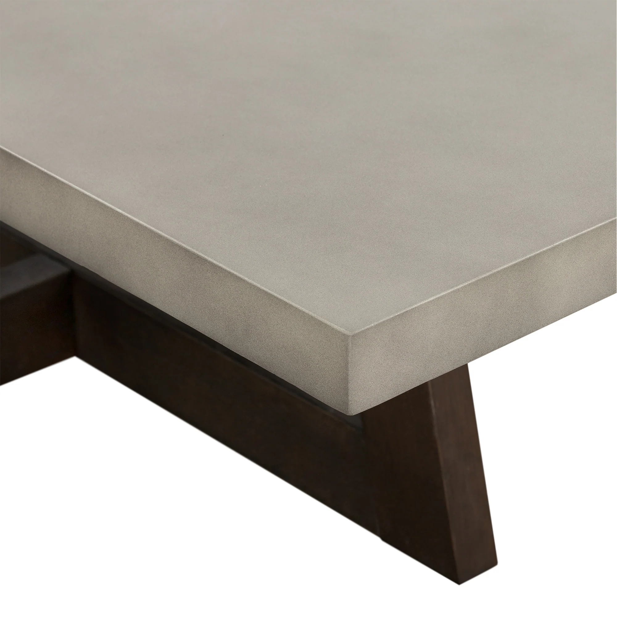 55" Dark Grey And Brown Concrete Rectangular Coffee Table By Homeroots - Image 5