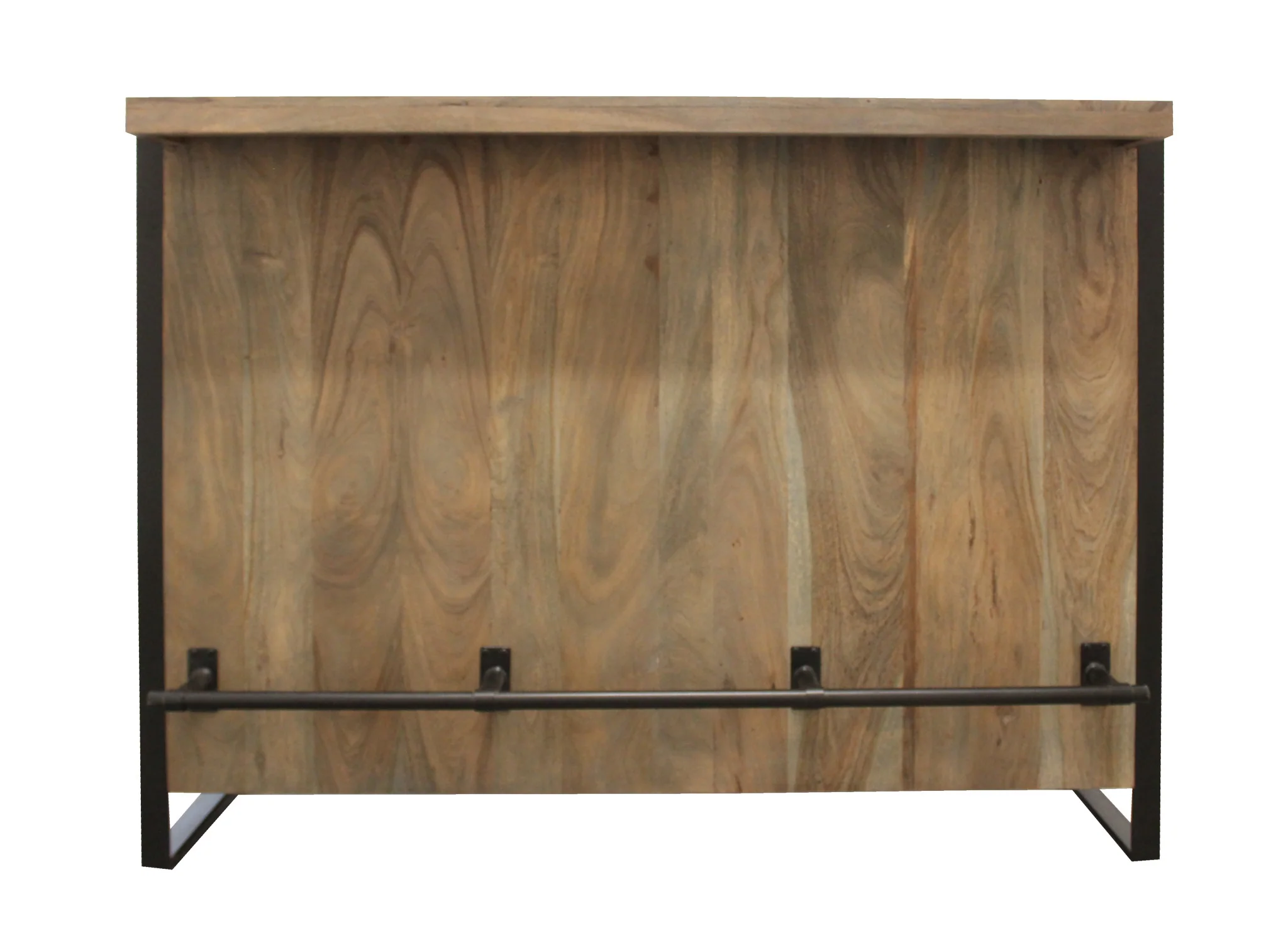 55" Gray and Black Solid Wood Sled Console Table With Storage With Storage By Homeroots - Image 5
