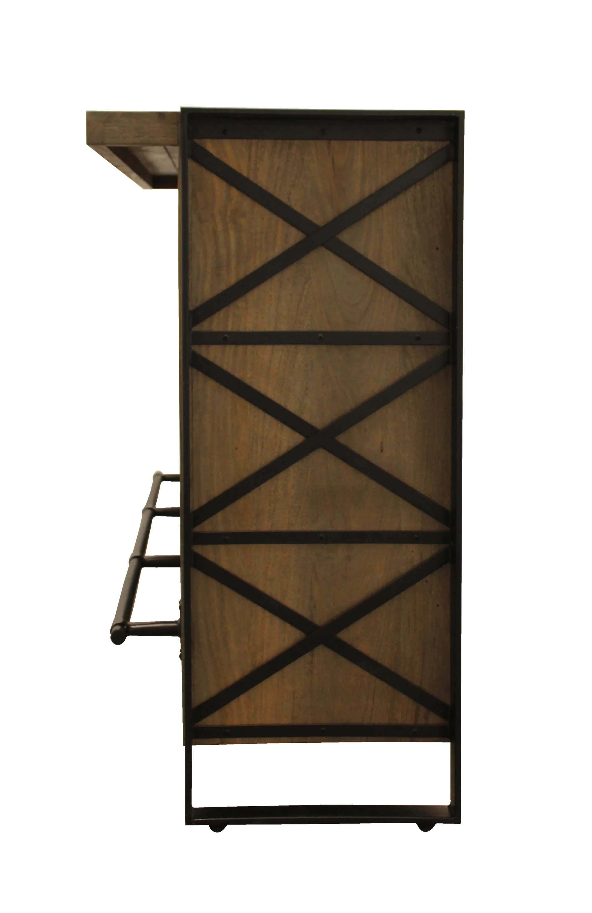 55" Gray and Black Solid Wood Sled Console Table With Storage With Storage By Homeroots - Image 6