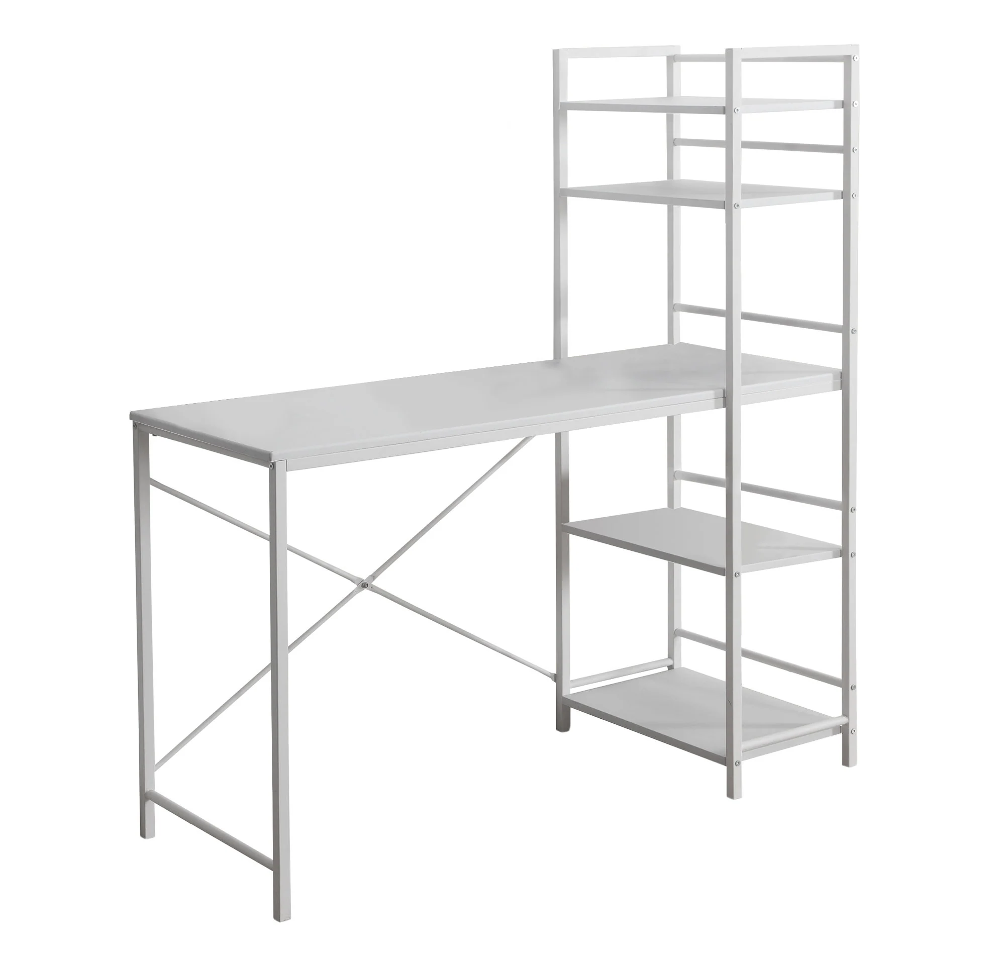 55" MDF and White Metal Computer Desk By Homeroots - Image 2