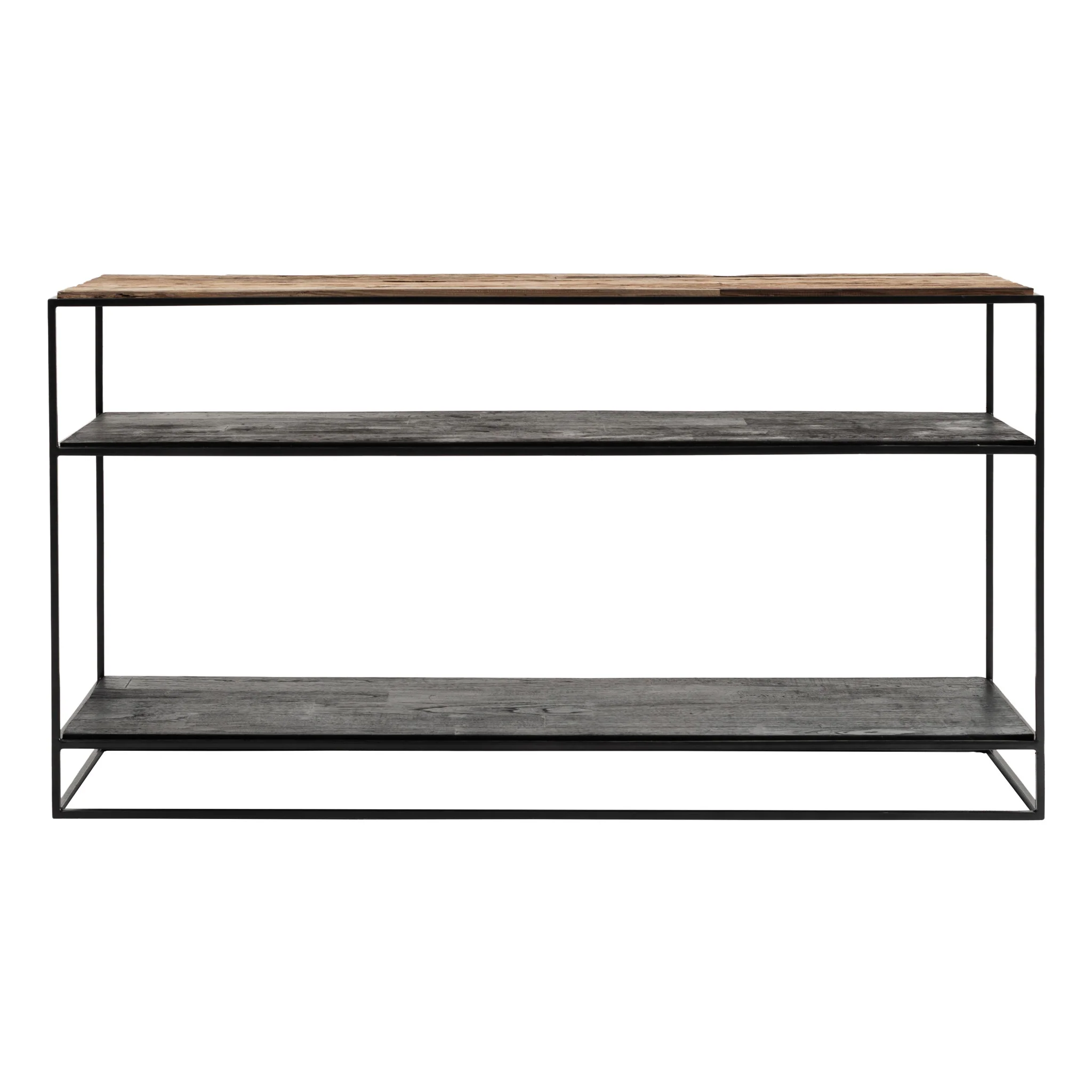 55" Natural and Black Frame Console Table With Storage By Homeroots - Image 2
