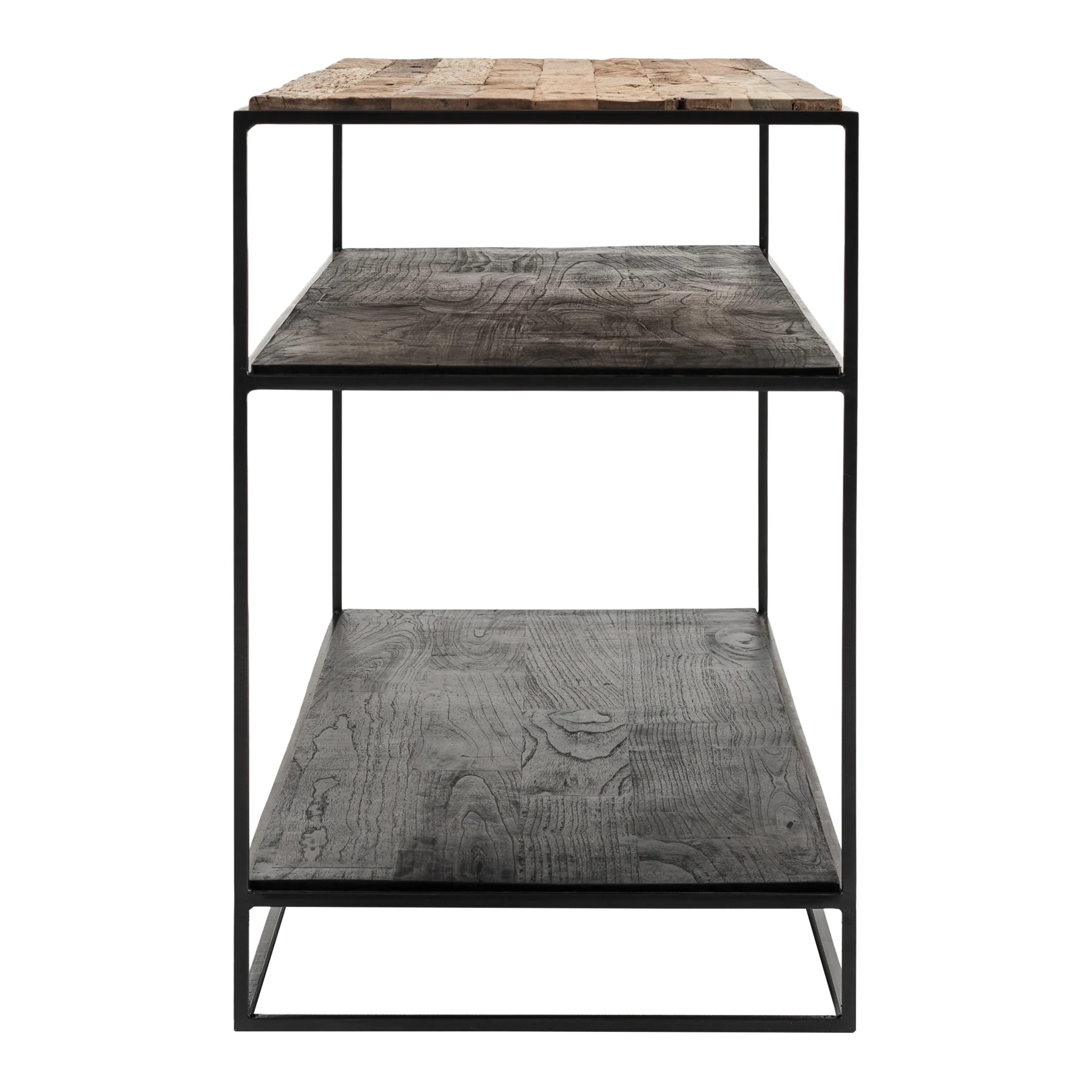 55" Natural and Black Frame Console Table With Storage By Homeroots - Image 5