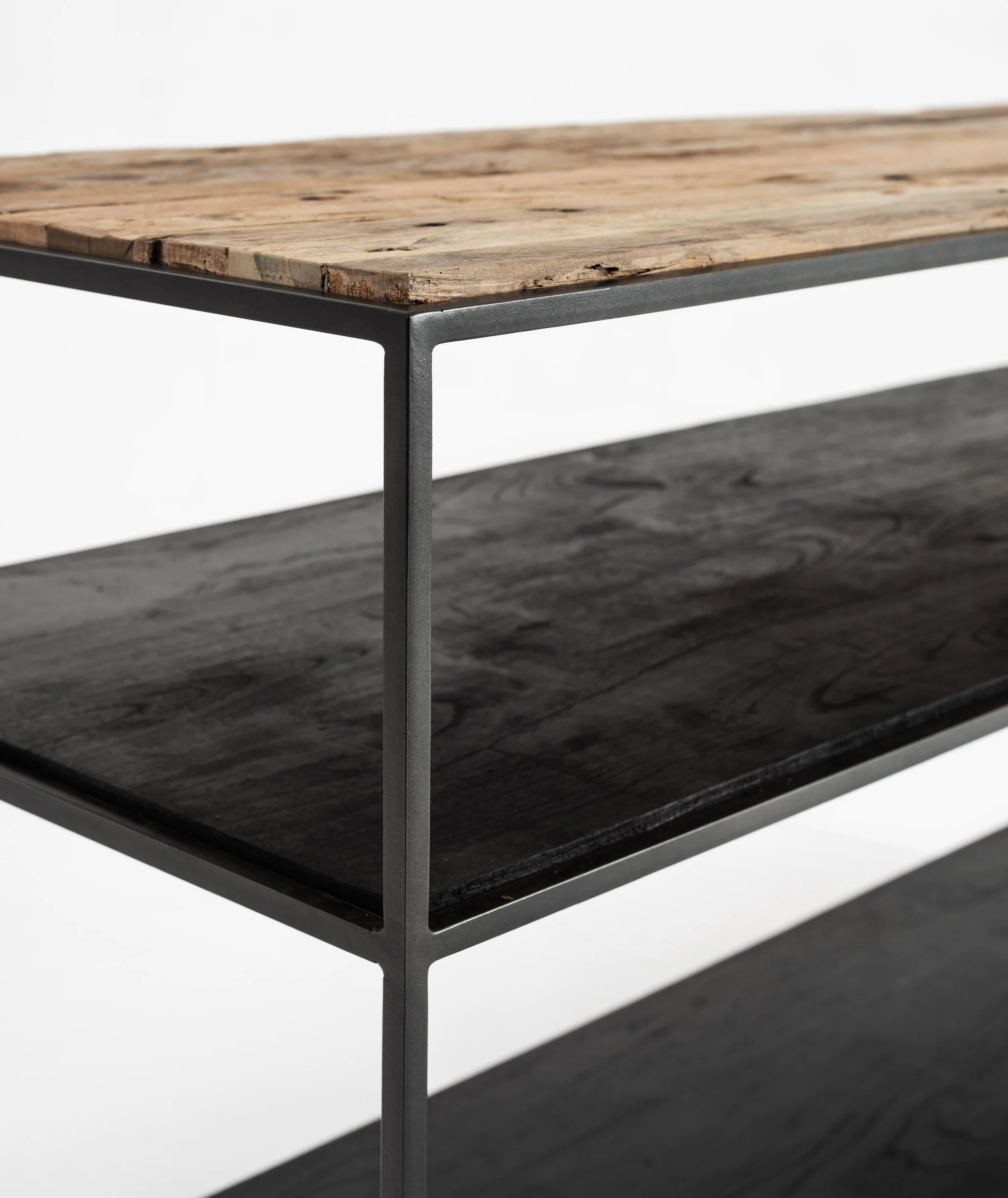 55" Natural and Black Frame Console Table With Storage By Homeroots - Image 8