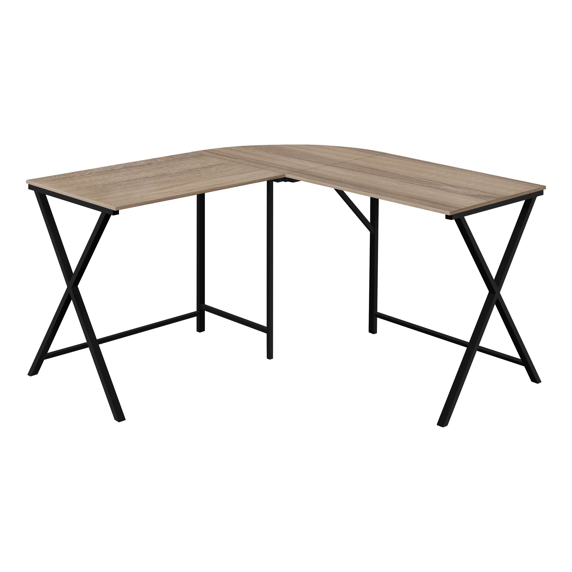 55" White Top and Black Metal Corner Computer Desk By Homeroots - Image 9