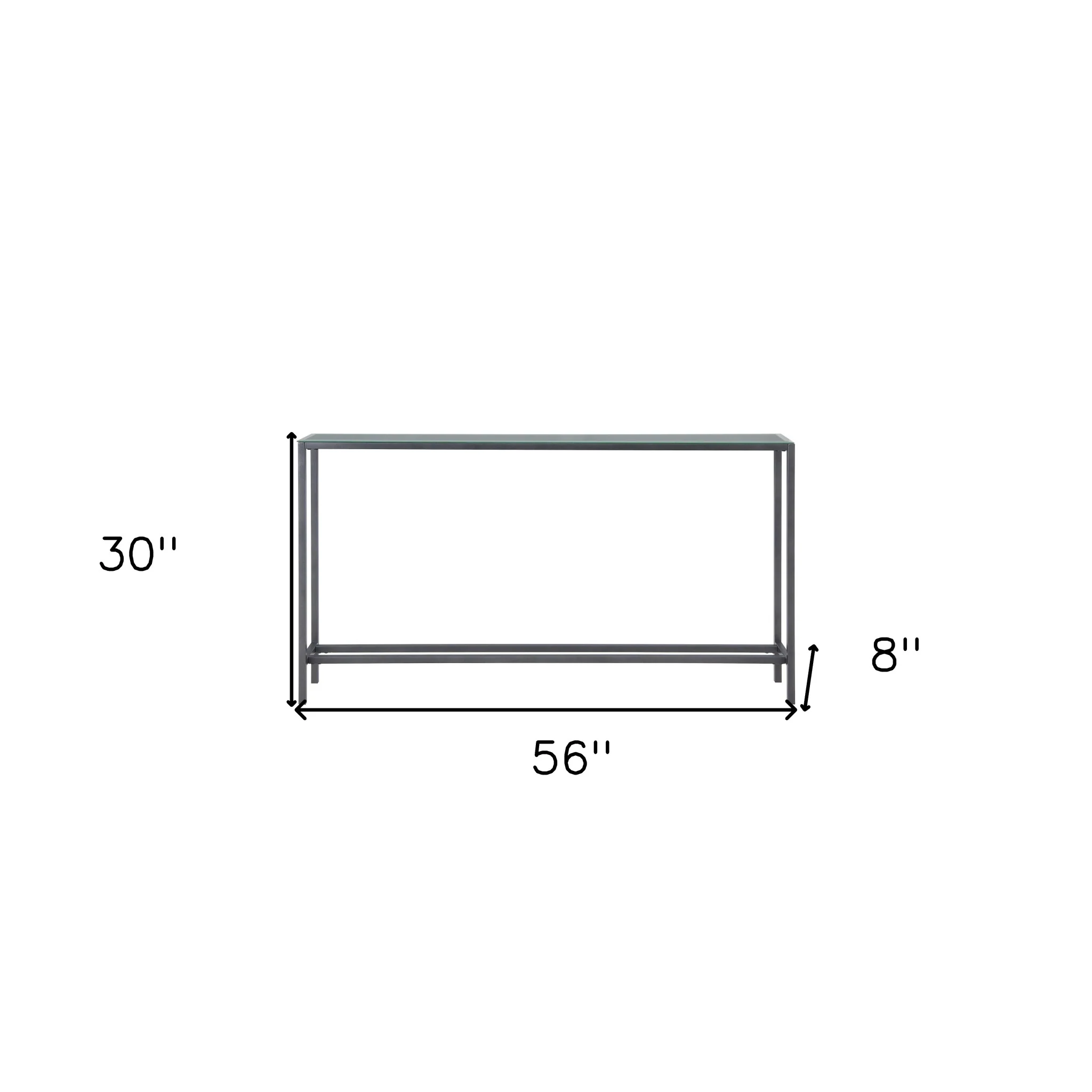 56" Black and Gunmetal Mirrored Glass Console Table By Homeroots - Image 9