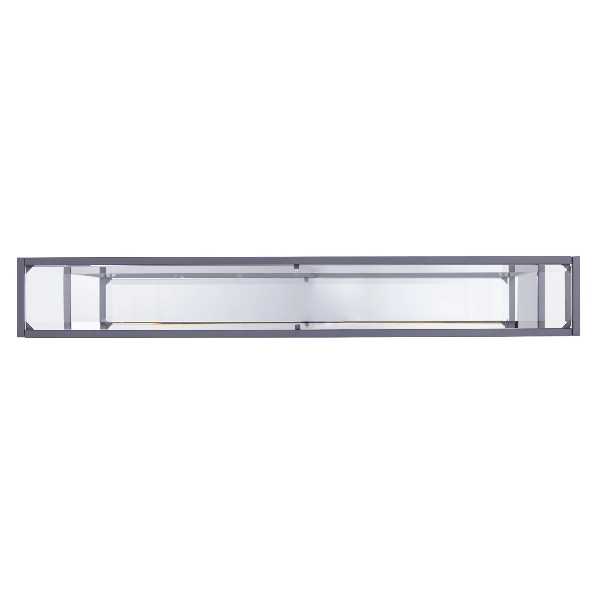 56" Clear and Silver Glass Mirrored Floor Shelf Console Table With Storage By Homeroots - Image 3