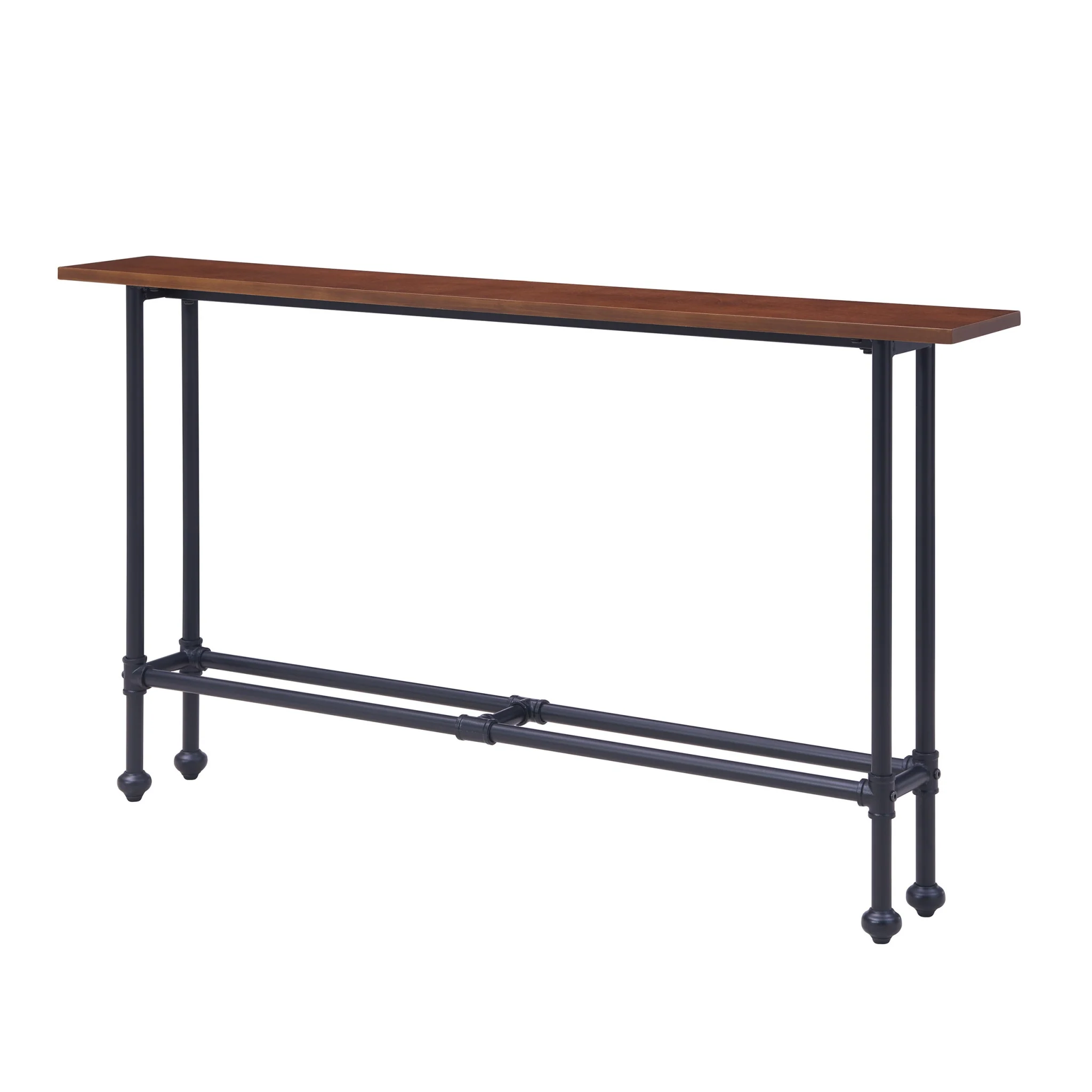 56" Espresso and Black Console Table By Homeroots - Image 2