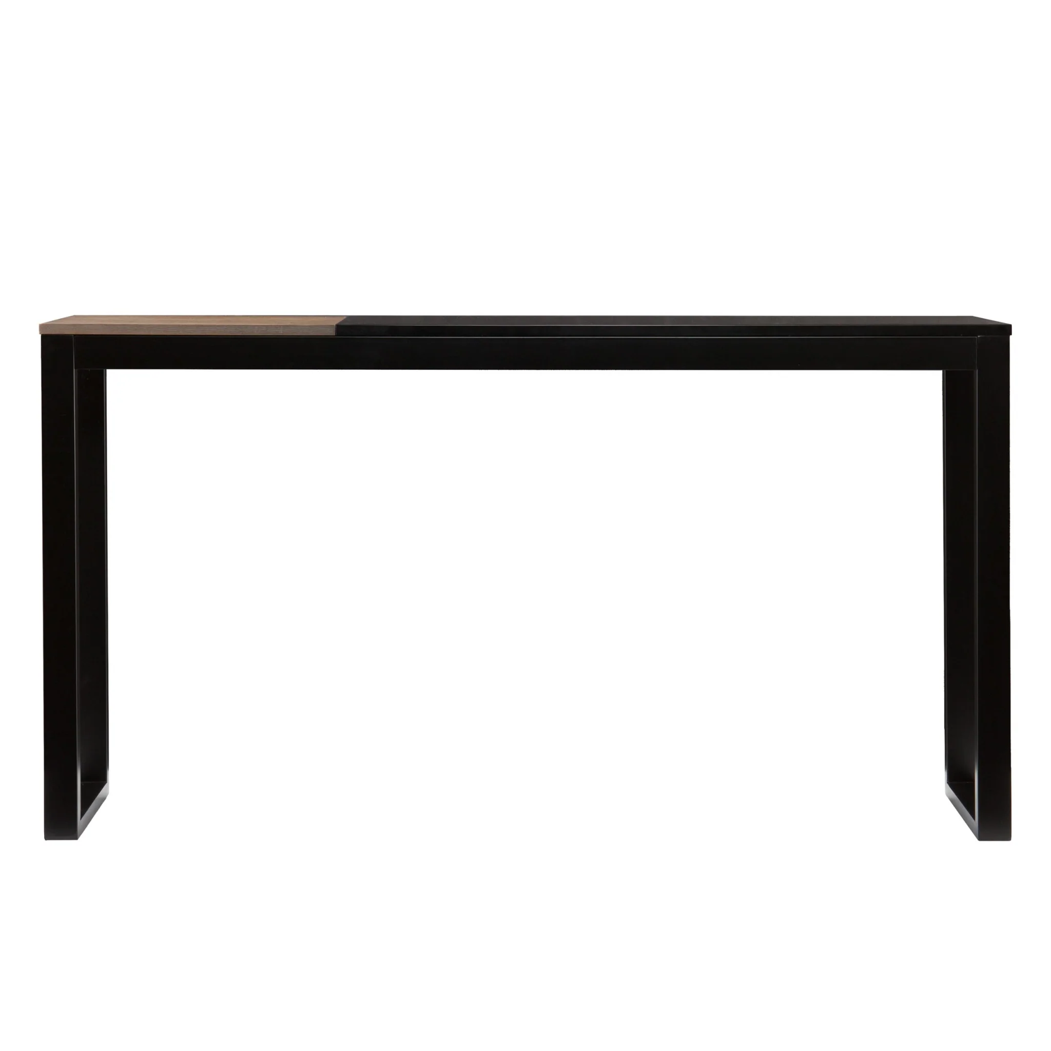 56" Natural and Black and Black Sled Console Table By Homeroots - Image 2