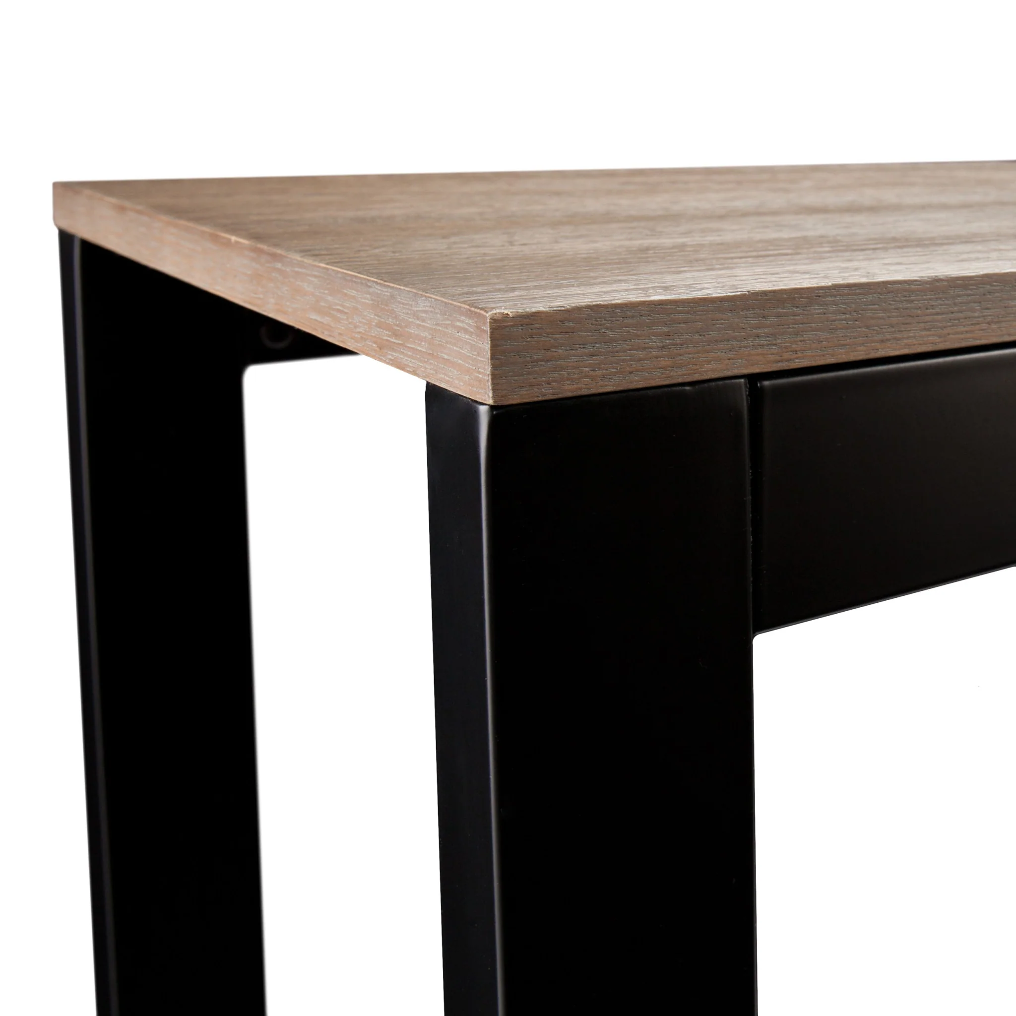 56" Natural and Black and Black Sled Console Table By Homeroots - Image 4