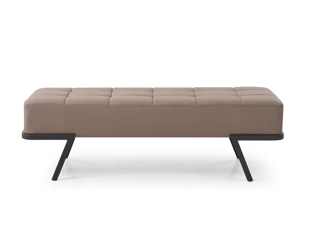 57" Taupe And Black Upholstered Upholstered Bedroom Bench By Homeroots - Image 2