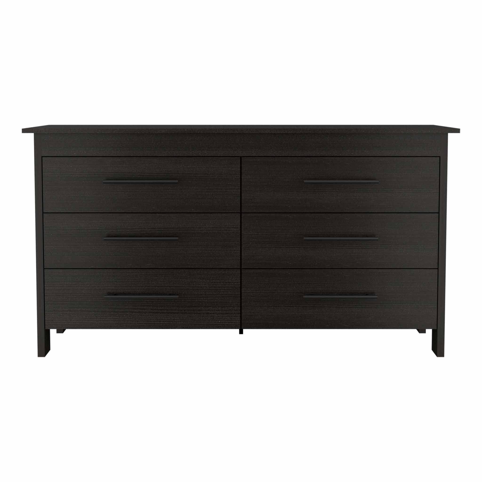 58" Black Six Drawer Double Dresser By Homeroots - Image 2