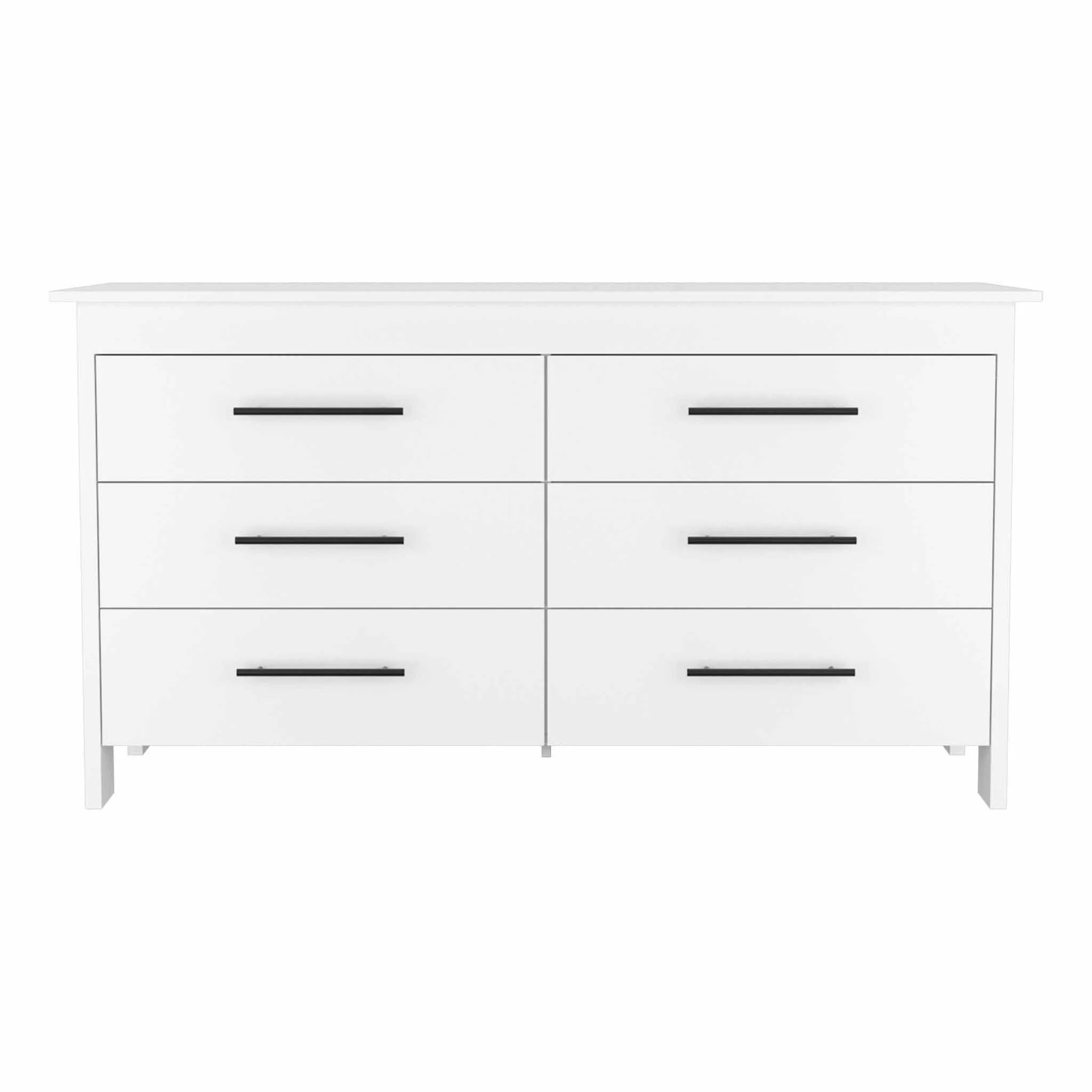 58" White Six Drawer Double Dresser By Homeroots - Image 2