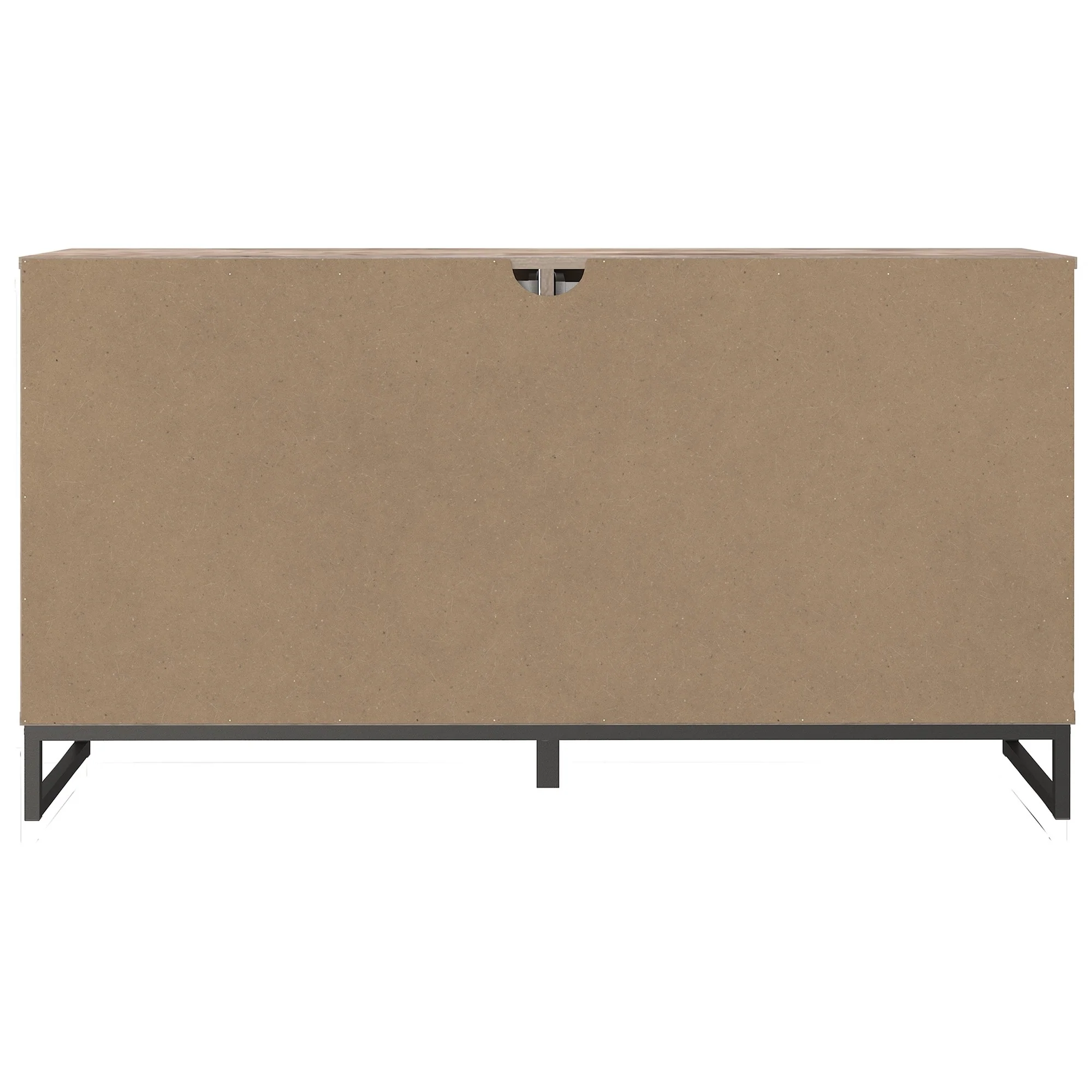 6 Drawer Wooden Dresser With Metal Legs Washed Brown And Black By Benzara - Image 2