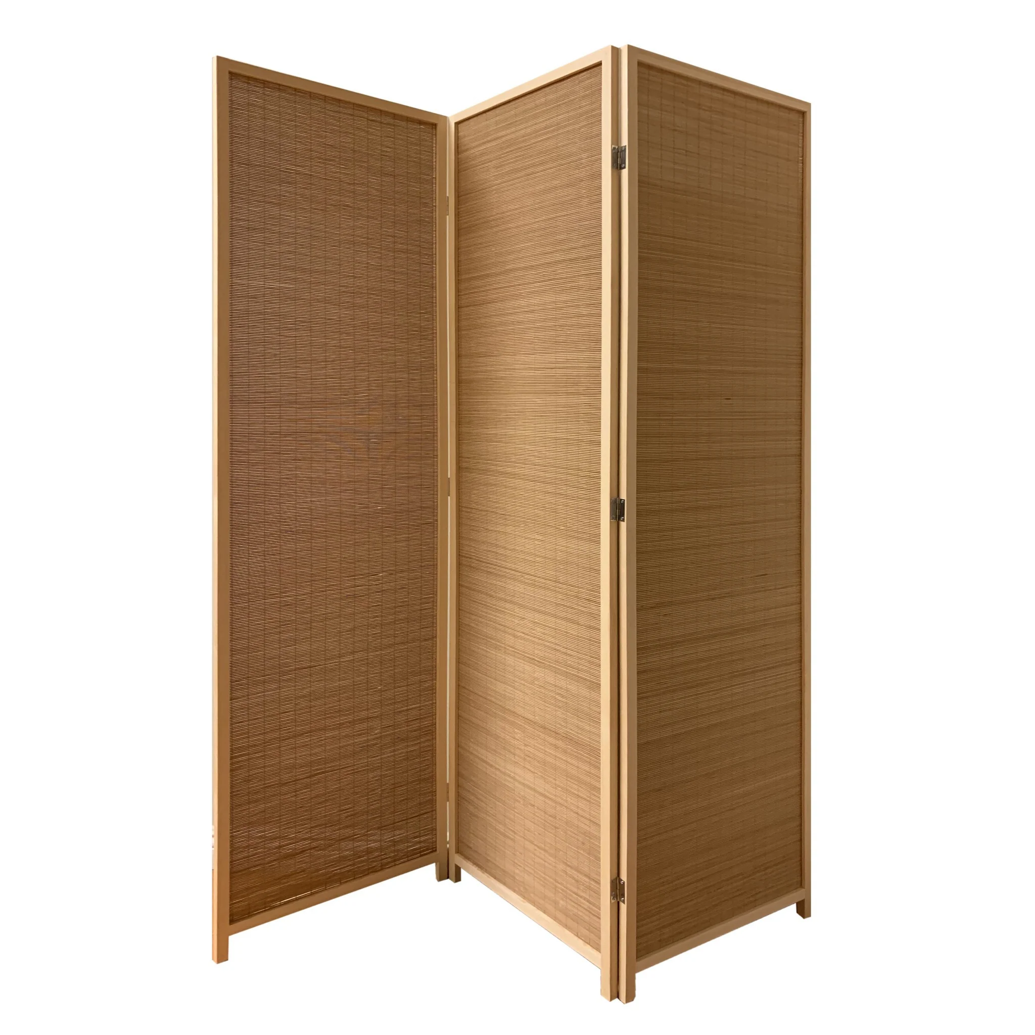 6" Light Bamboo 3 Panel Room Divider Screen By Homeroots - Image 2