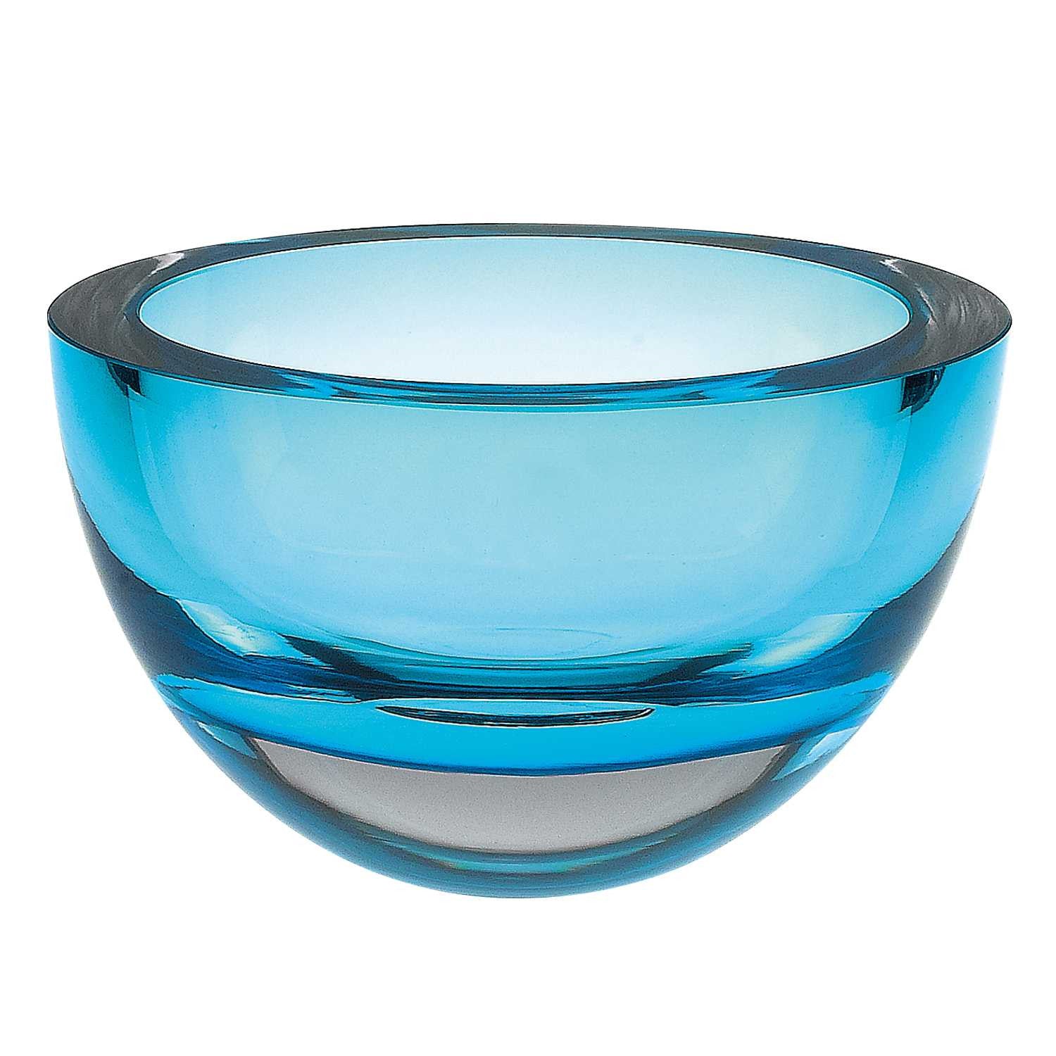 6 Mouth Blown European Made Lead Free Aqua Blue Crystal Bowl By Homeroots - Image 2