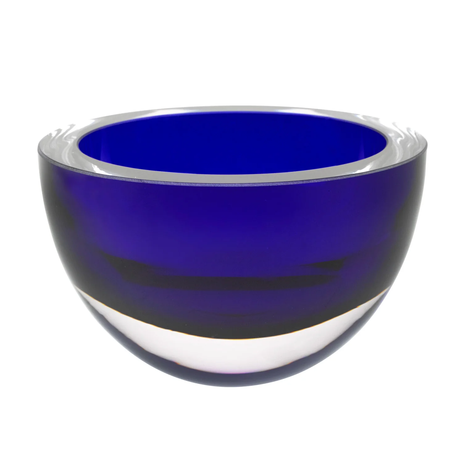 6 Mouth Blown European Made Lead Free Cobalt Blue Crystal Bowl By Homeroots - Image 2