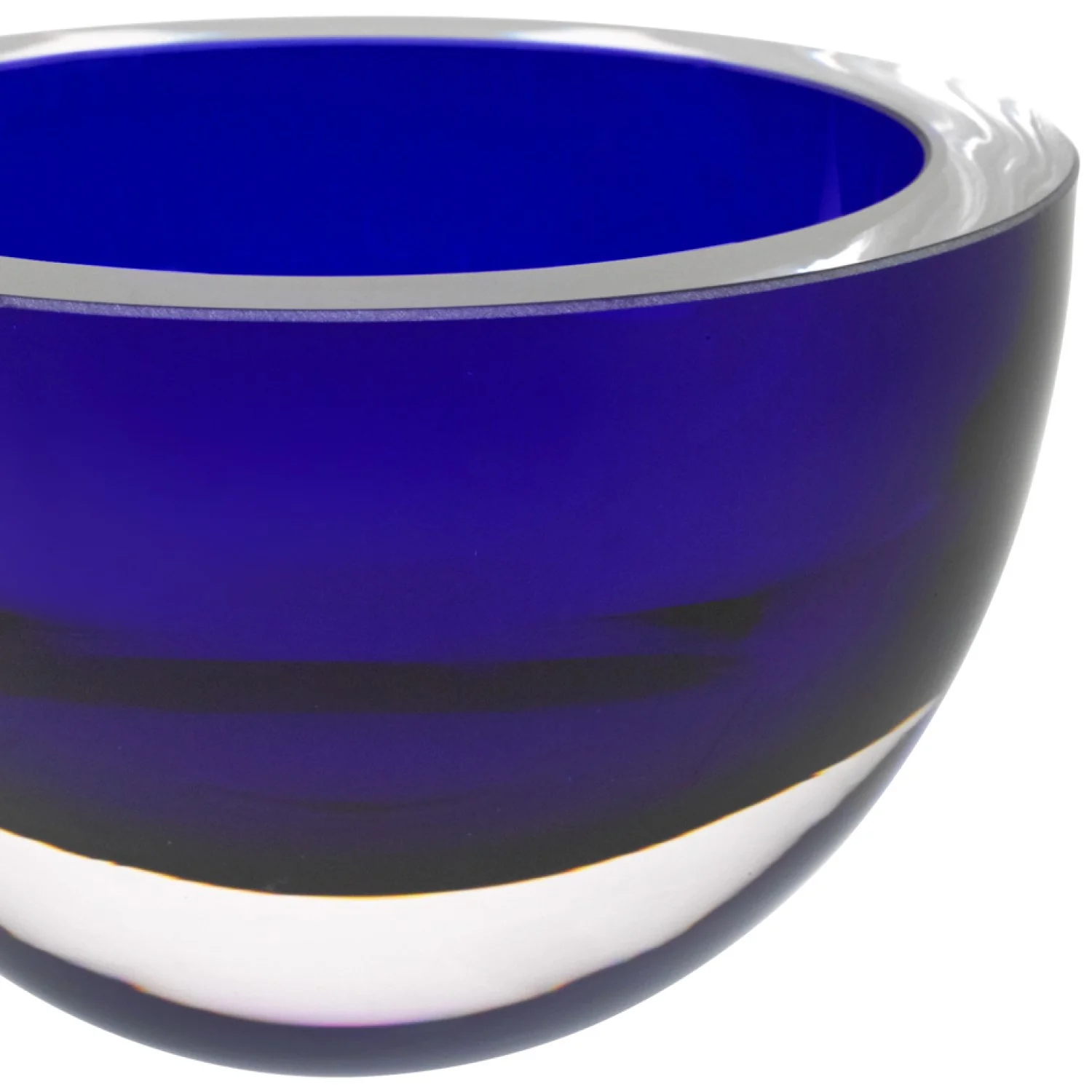 6 Mouth Blown European Made Lead Free Cobalt Blue Crystal Bowl By Homeroots - Image 3