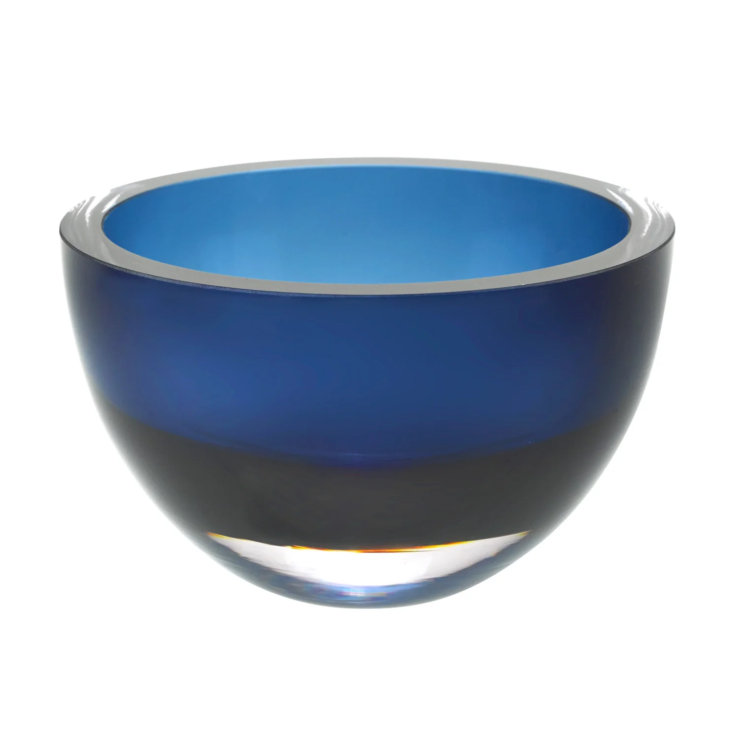 6 Mouth Blown European Made Lead Free Midnight Blue Crystal Bowl By Homeroots - Image 2