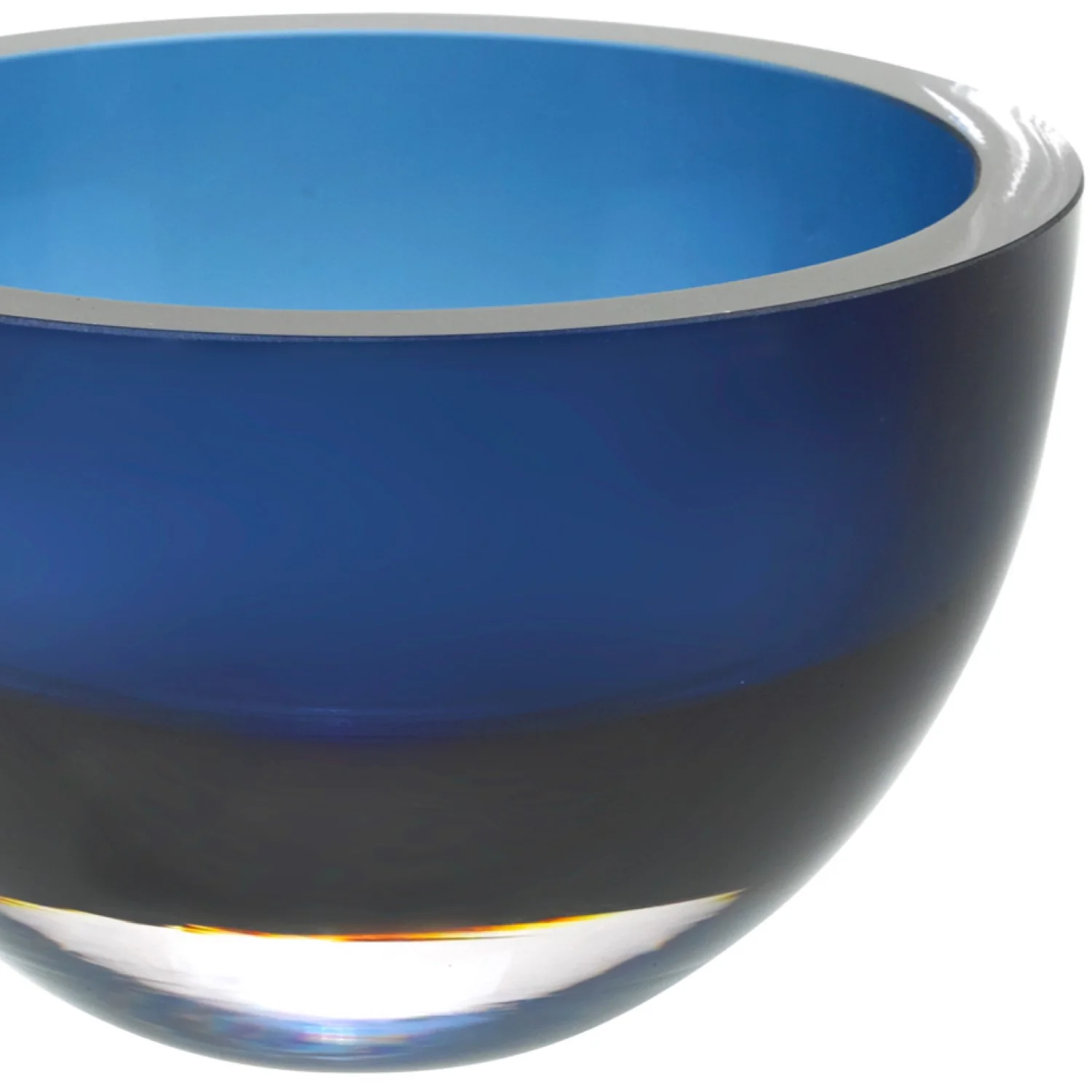 6 Mouth Blown European Made Lead Free Midnight Blue Crystal Bowl By Homeroots - Image 3