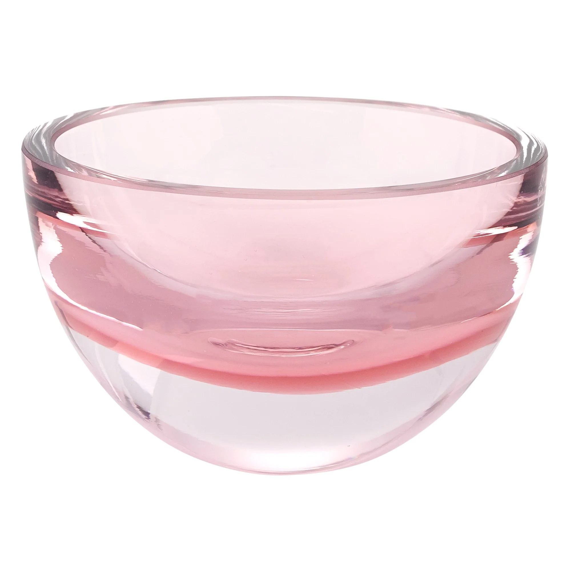 6 Mouth Blown European Made Lead Free Pink Crystal Bowl By Homeroots - Image 2