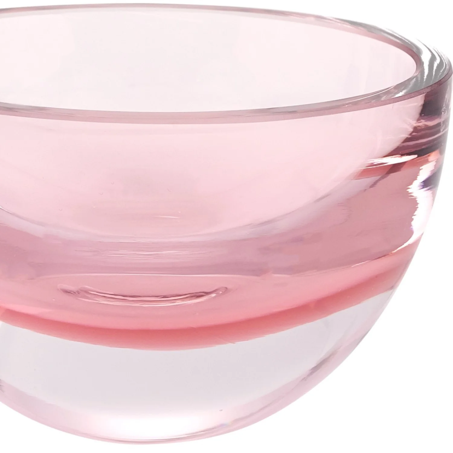 6 Mouth Blown European Made Lead Free Pink Crystal Bowl By Homeroots - Image 3