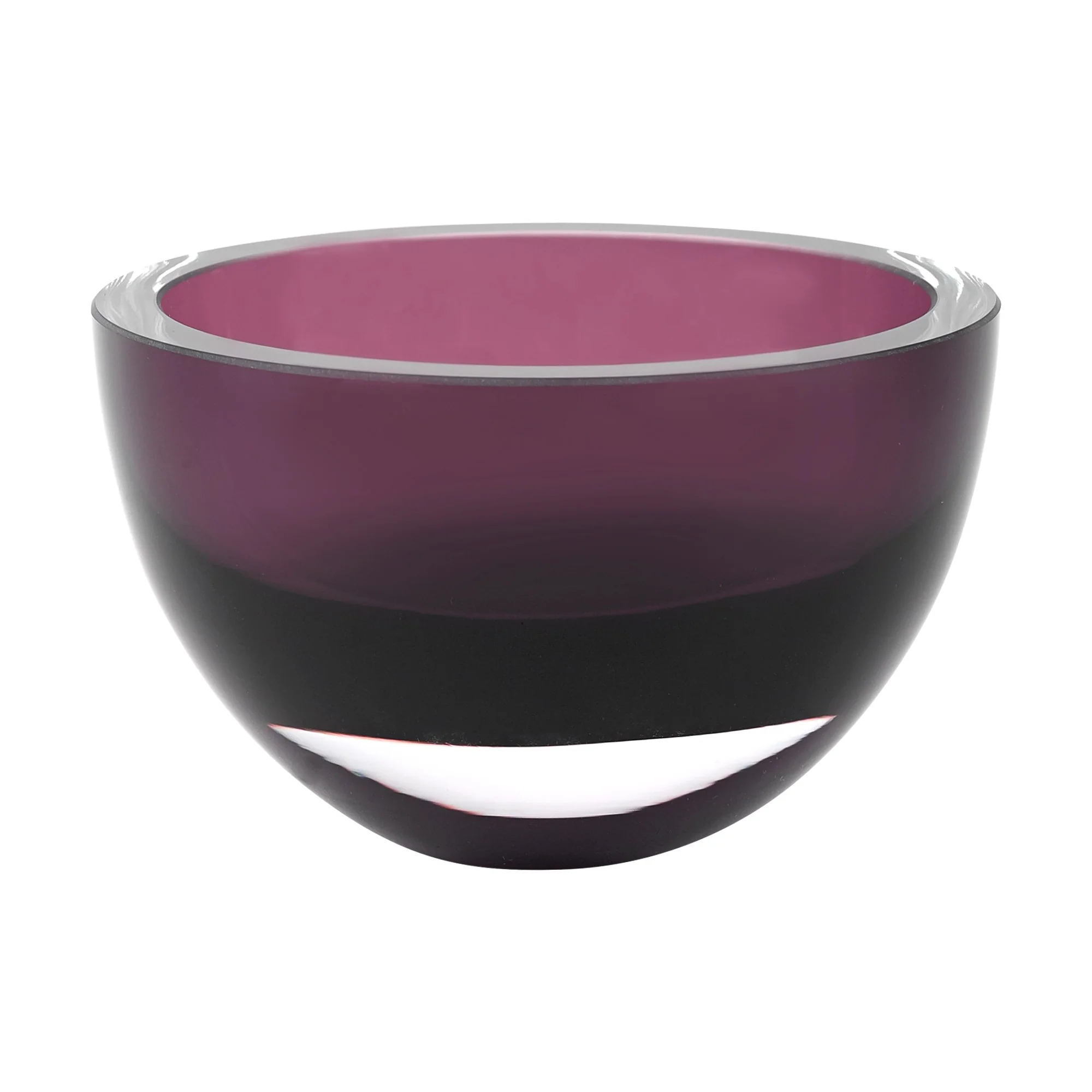 6 Mouth Blown European Made Lead Free Purple Crystal Bowl By Homeroots - Image 2
