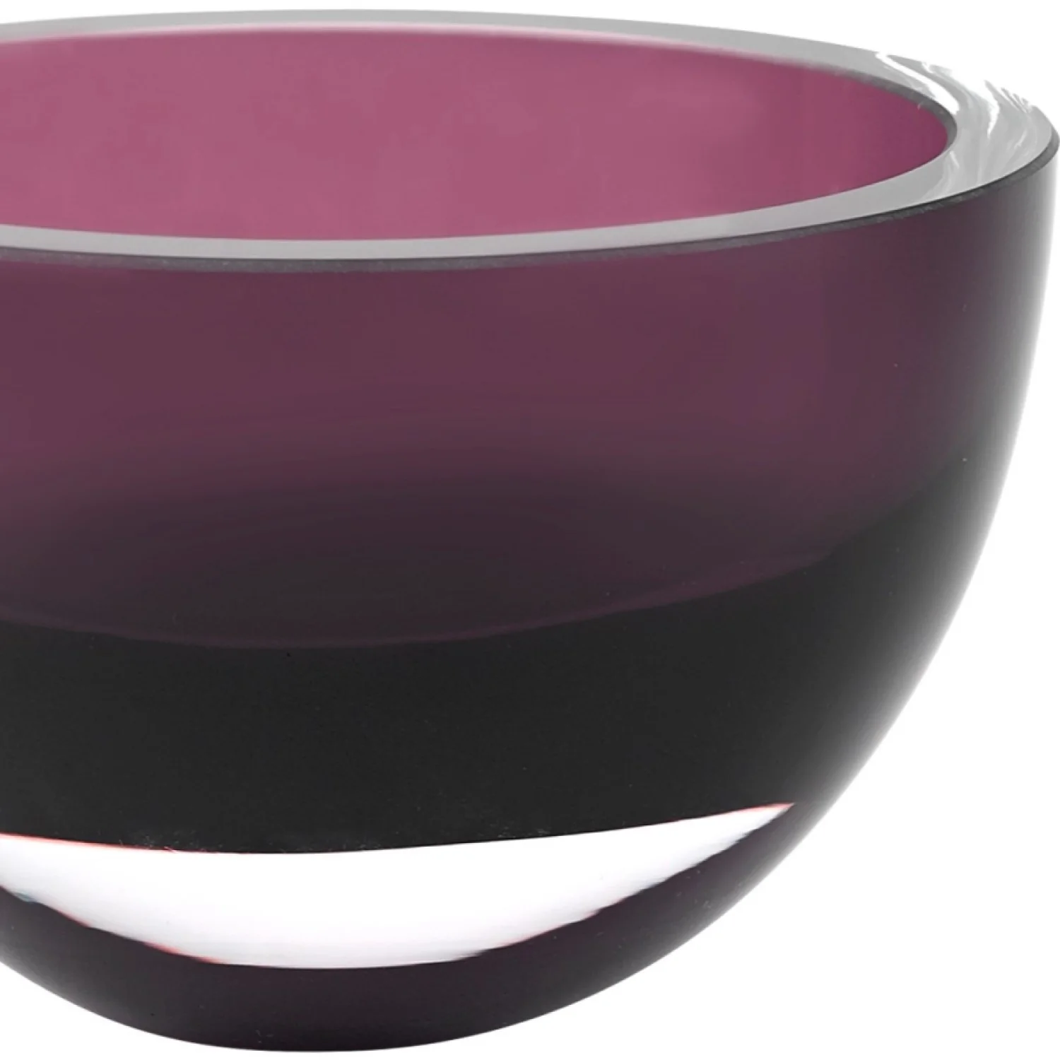6 Mouth Blown European Made Lead Free Purple Crystal Bowl By Homeroots - Image 3
