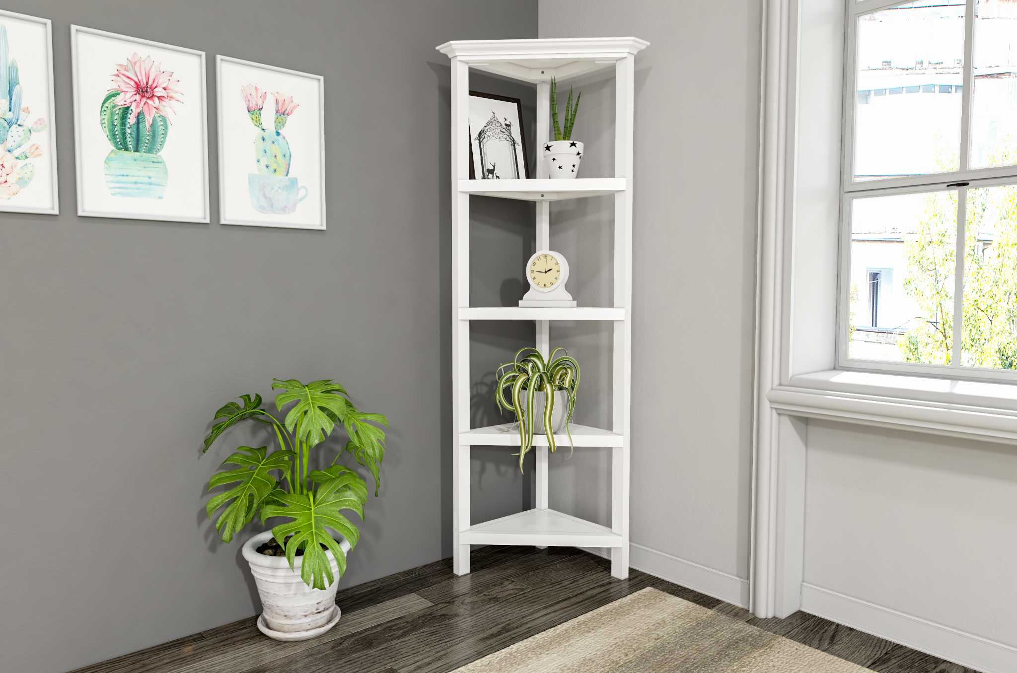 60" Bookcase with 2 Shelves in Washed Grey By Homeroots - 379943 - Image 9