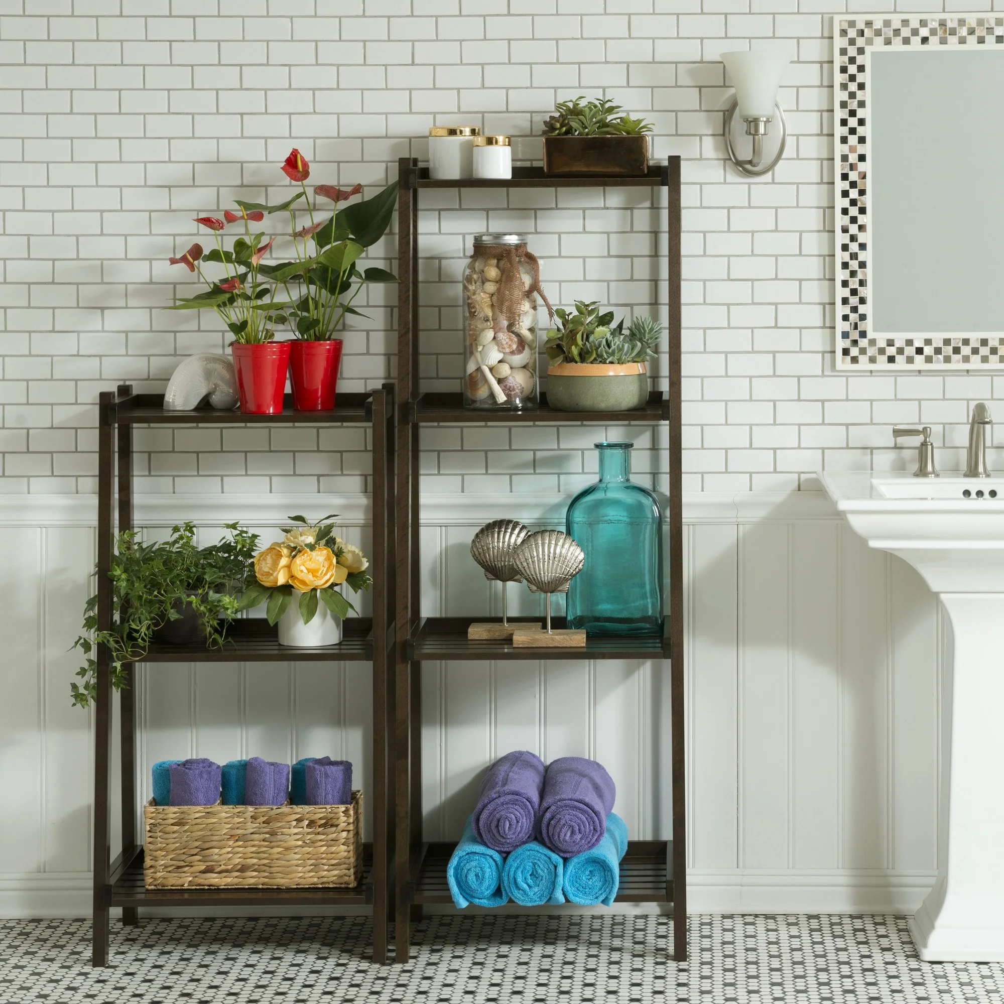 60" Bookcase with 4 Shelves in Antique Chestnut By Homeroots - Image 10