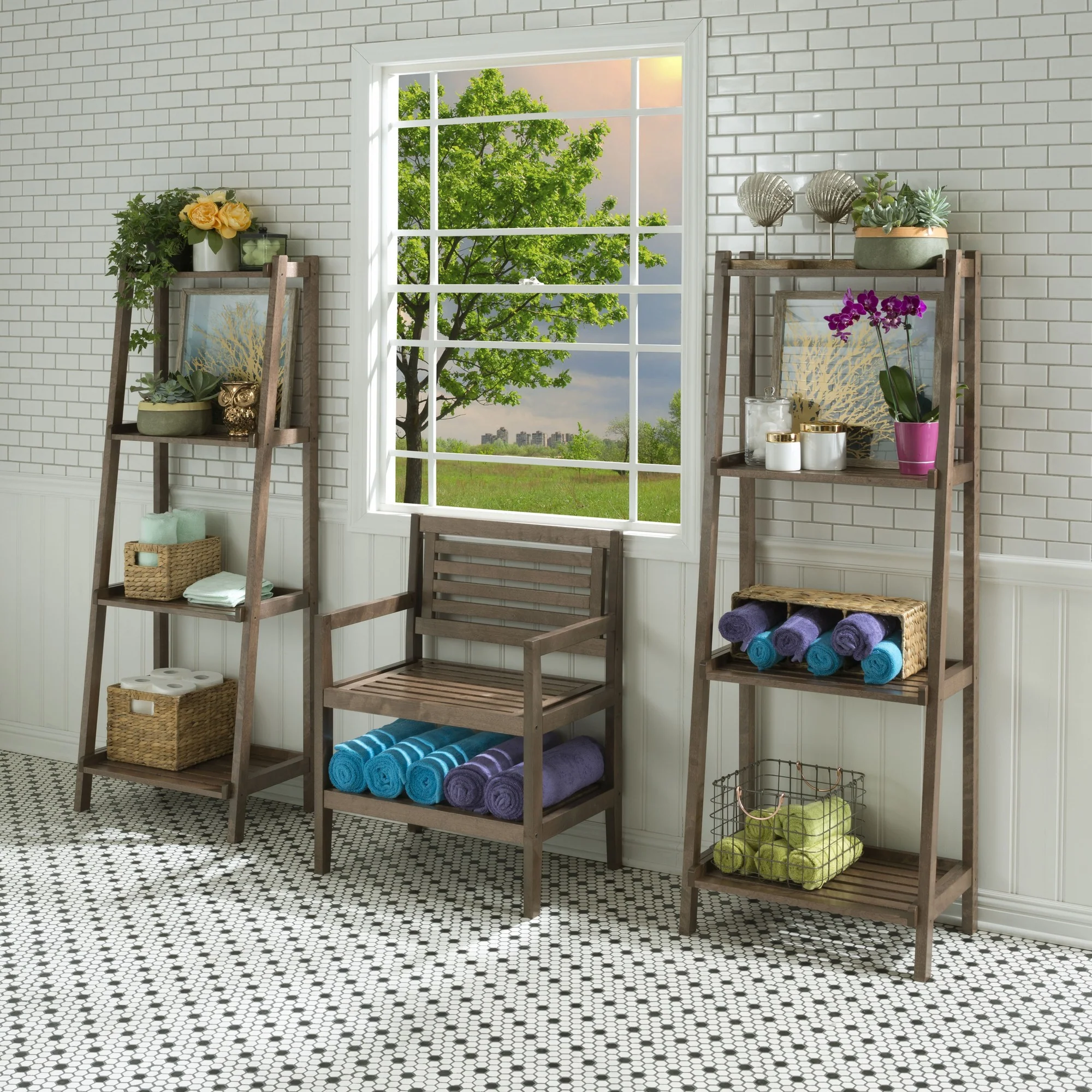 60" Bookcase with 4 Shelves in Antique Chestnut By Homeroots - Image 2
