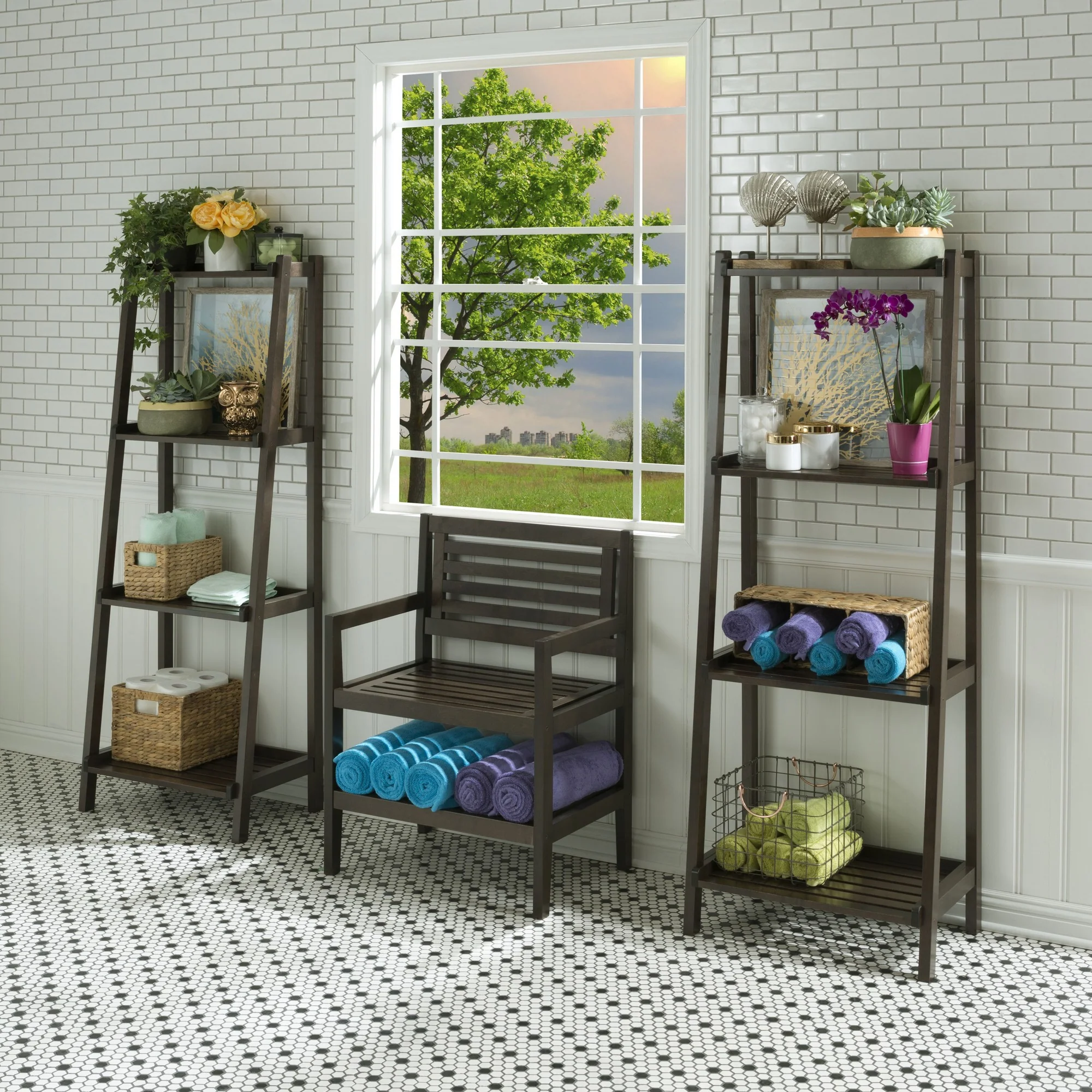 60" Bookcase with 4 Shelves in Antique Chestnut By Homeroots - Image 9