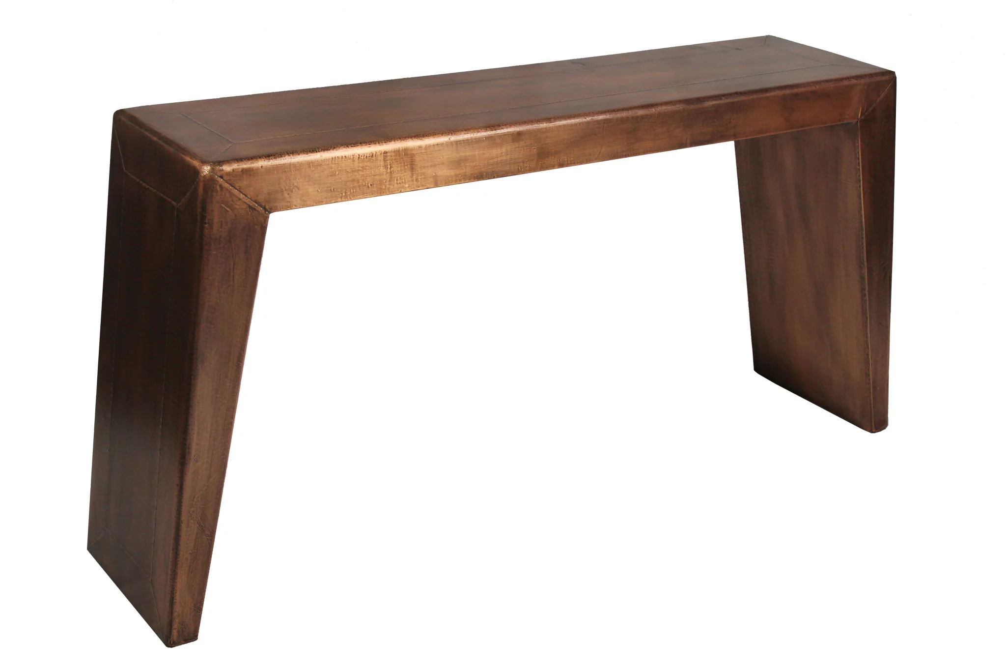 60" Copper Aluminum Sled Console Table By Homeroots - Image 2