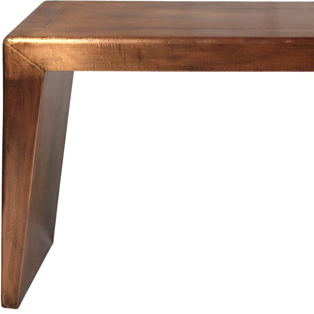 60" Copper Aluminum Sled Console Table By Homeroots - Image 6
