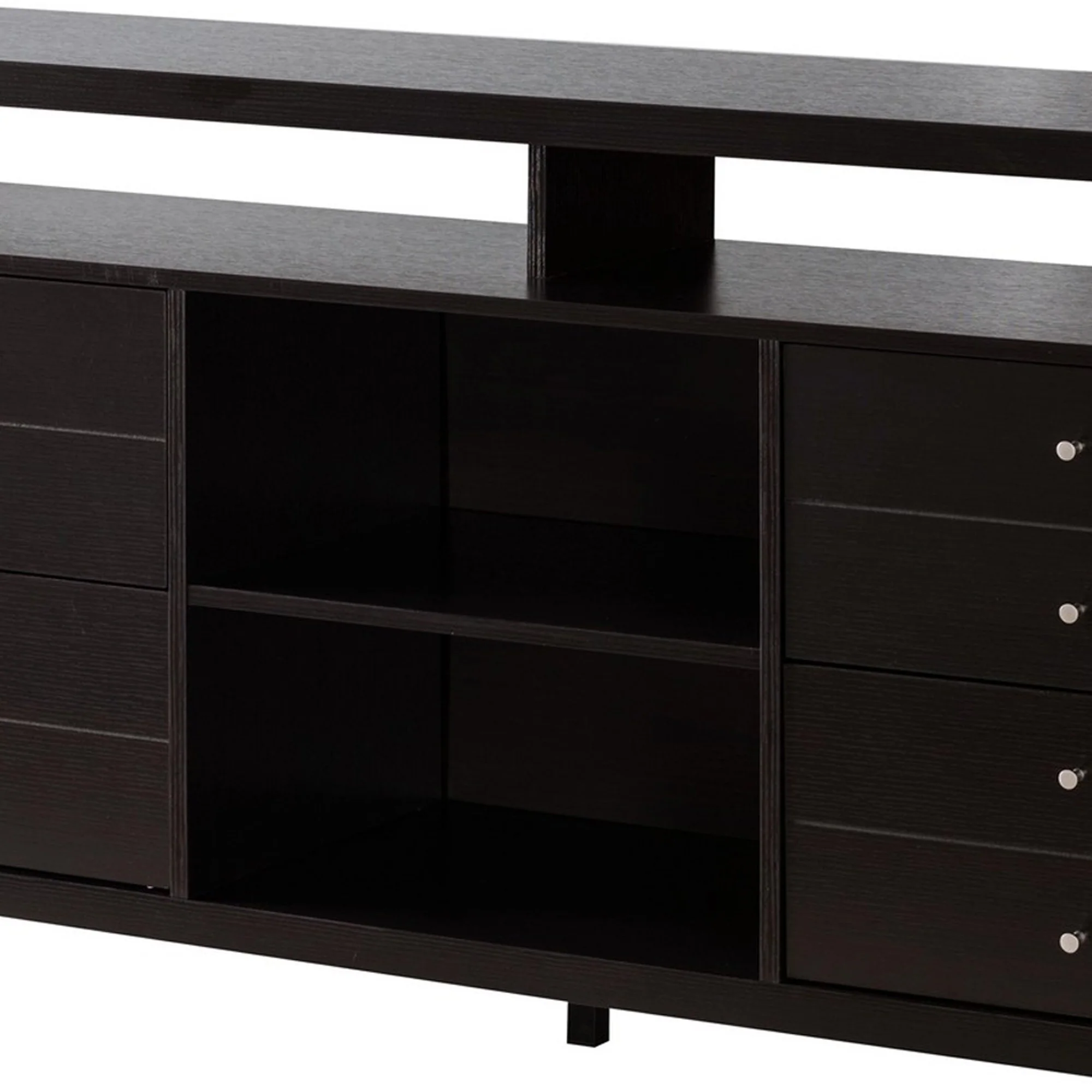 60 Inches 8 Drawer Tv Stand With Open Compartments Brown By Benzara - Image 2
