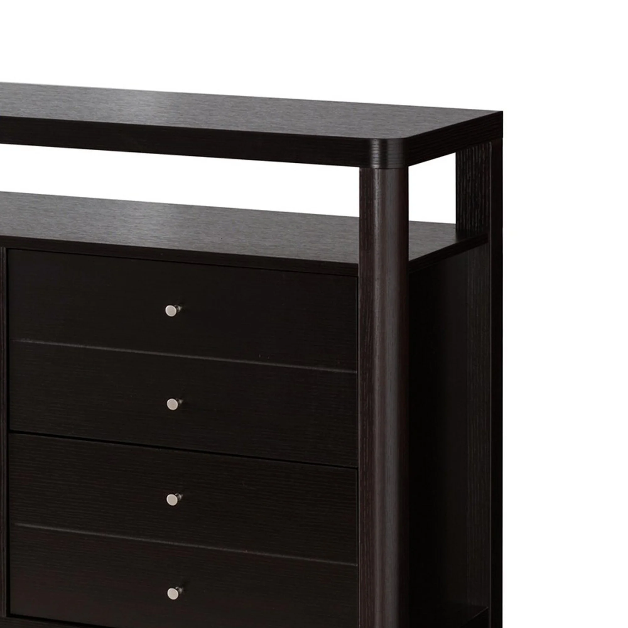 60 Inches 8 Drawer Tv Stand With Open Compartments Brown By Benzara - Image 3