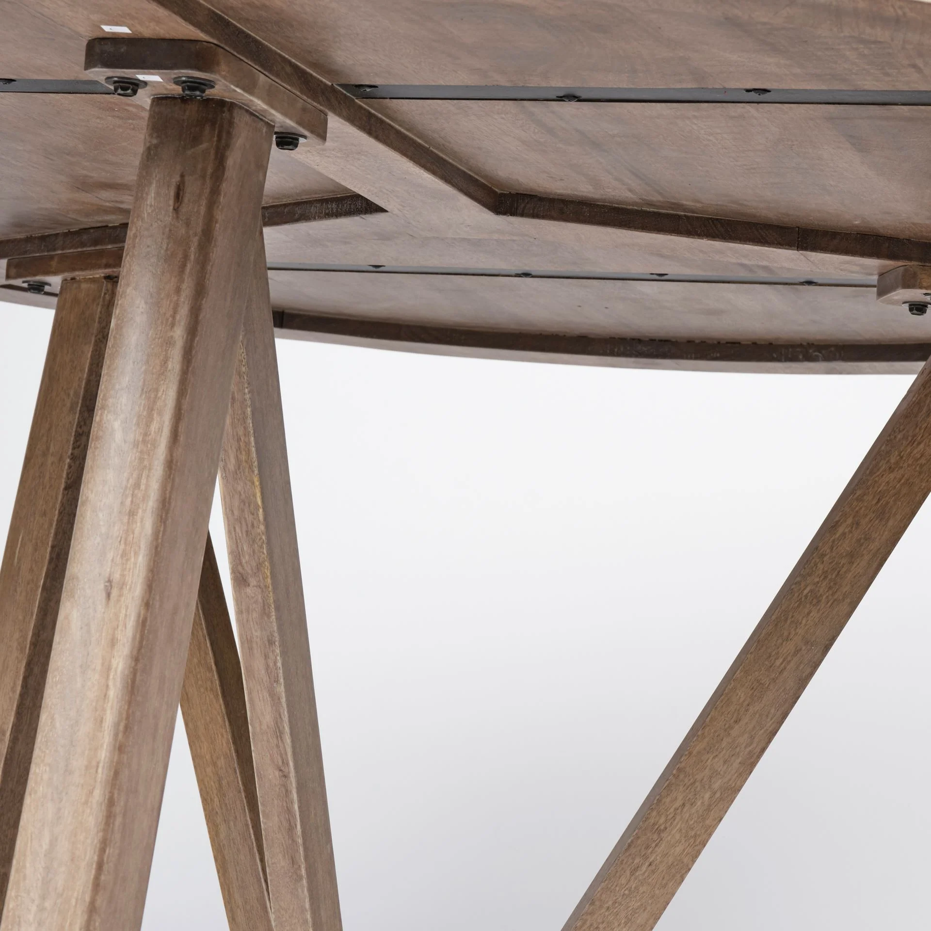 60' Round Brown Solid Wood Top And Base Dining Table By Homeroots - 380461 - Image 5