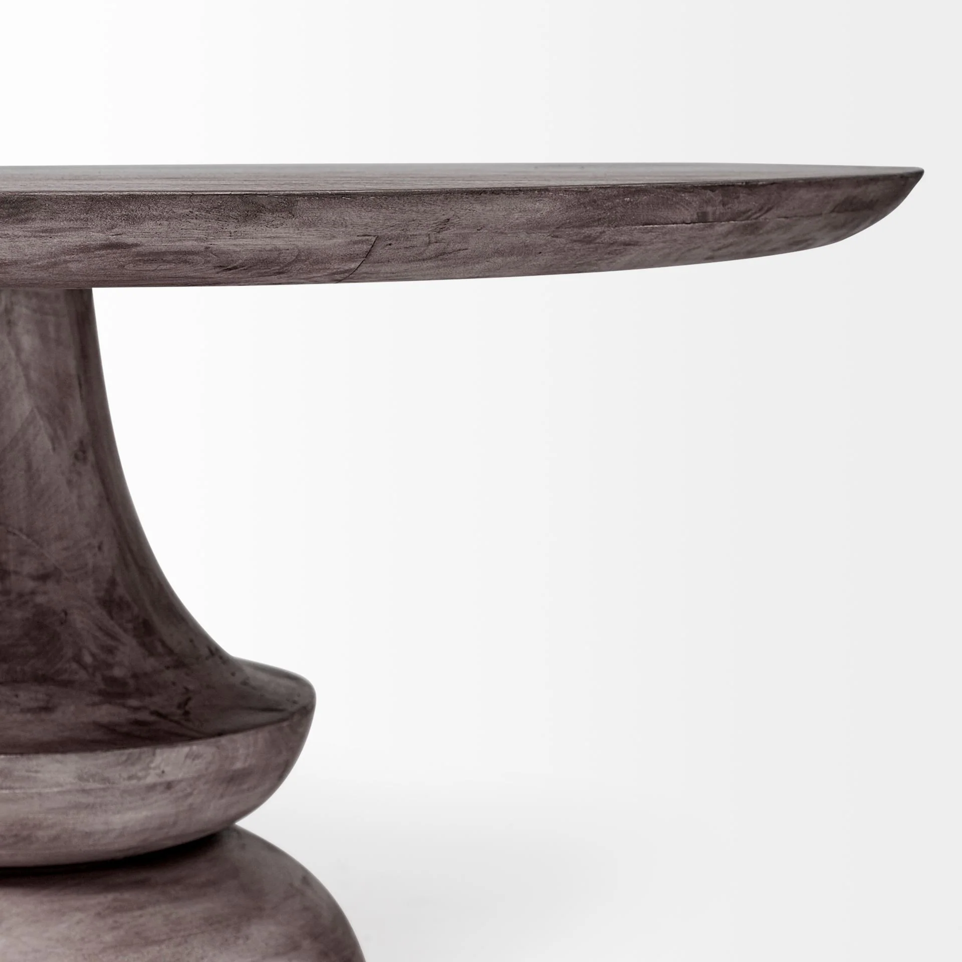 60' Round Charcoal Gray Solid Wood Table Top And Base Dining Table By Homeroots - Image 5