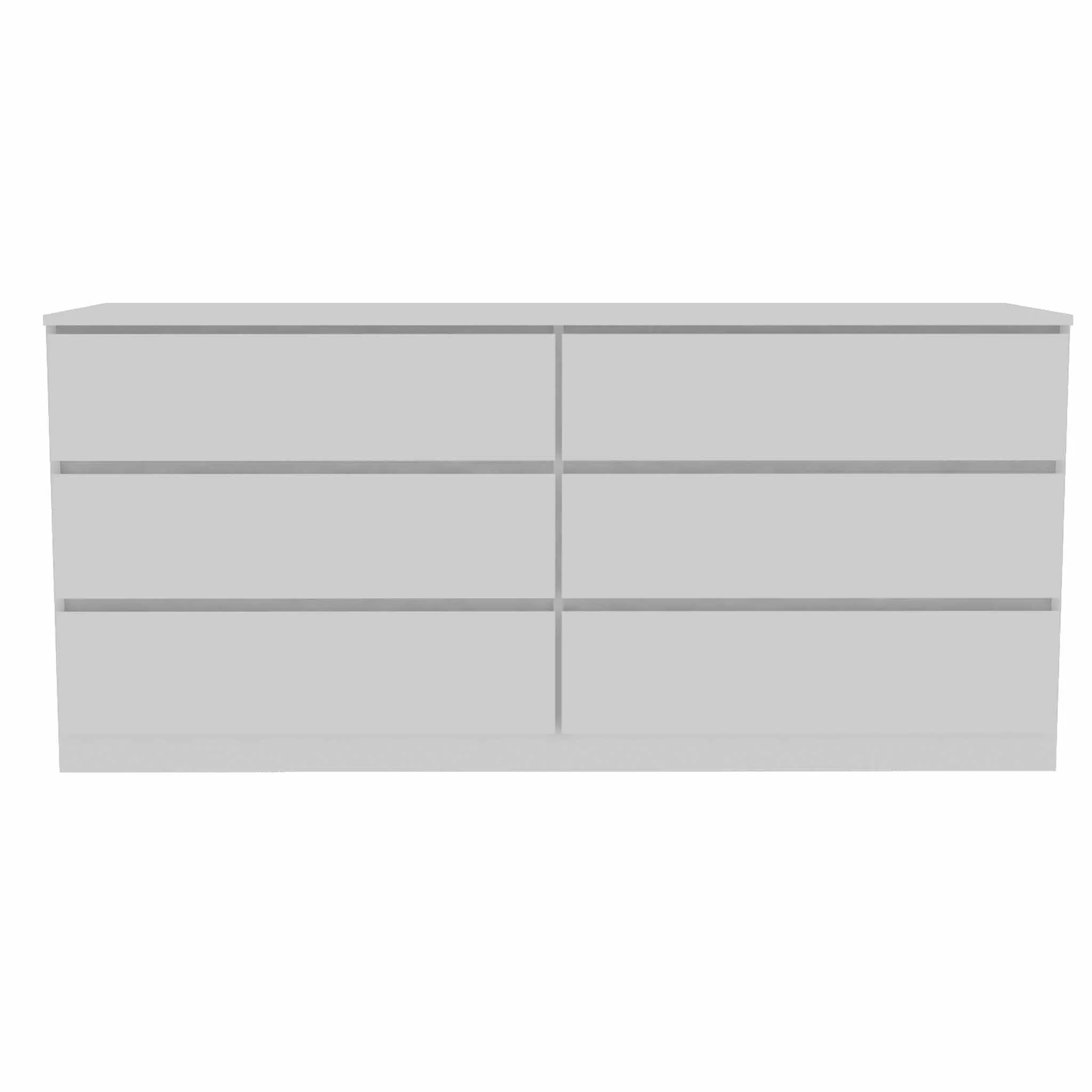 60" White Six Drawer Double Dresser By Homeroots - Image 2