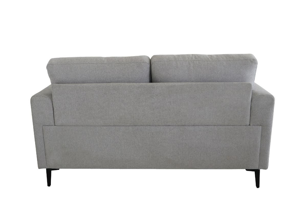 61" Light Gray 100% Linen And Black Love Seat By Homeroots - Image 2