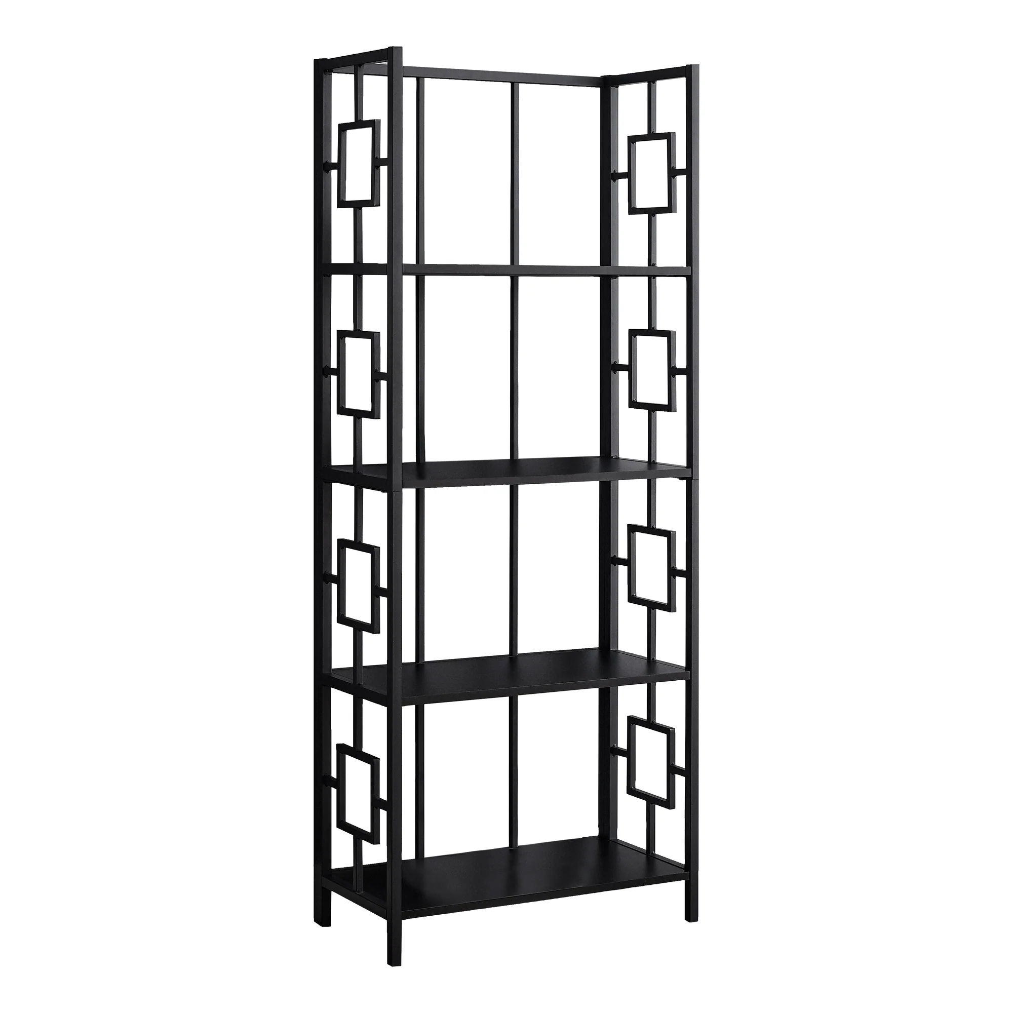 62" 4 Tier Bookcase BlackwithBlack Metal Etagere By Homeroots - Image 2