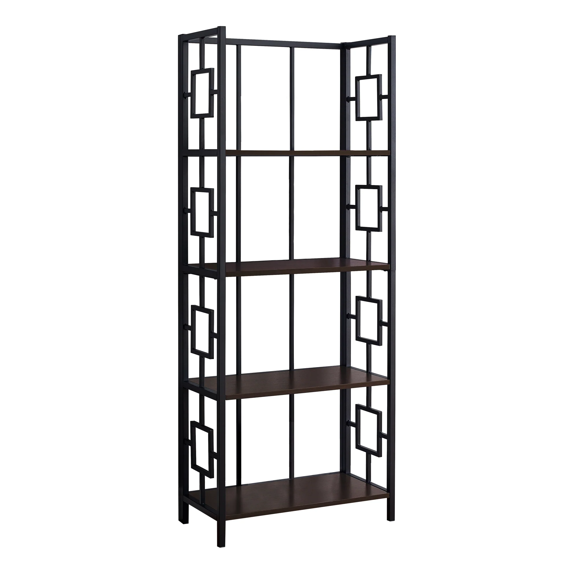 62" 4 Tier Bookcase BlackwithBlack Metal Etagere By Homeroots - Image 5