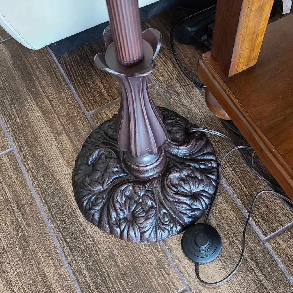 62" Brown Traditional Shaped Floor Lamp With White Tiffany Glass Bowl Shade By Homeroots - Image 8