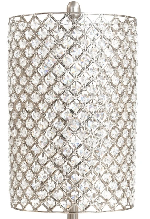 62" Drum Shade Crystal Bead Metal Floor Lamp By Homeroots - Image 3