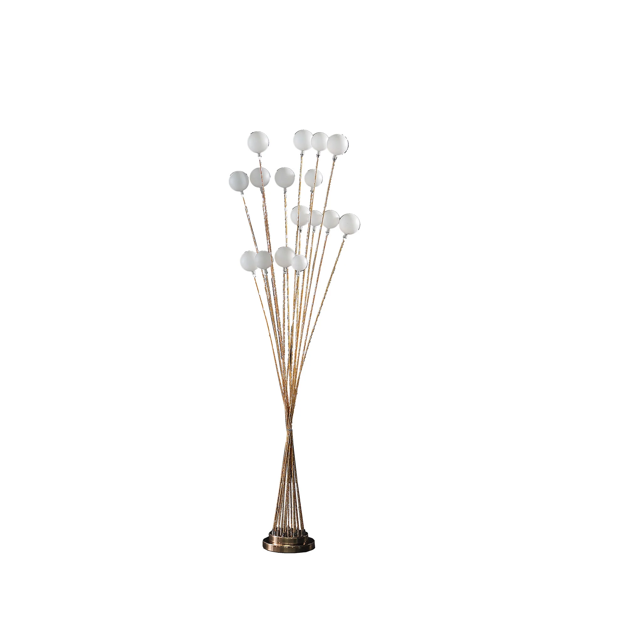 62" Golden Chrome Contemporary Multi Light LED Floor Lamp By Homeroots - Image 2