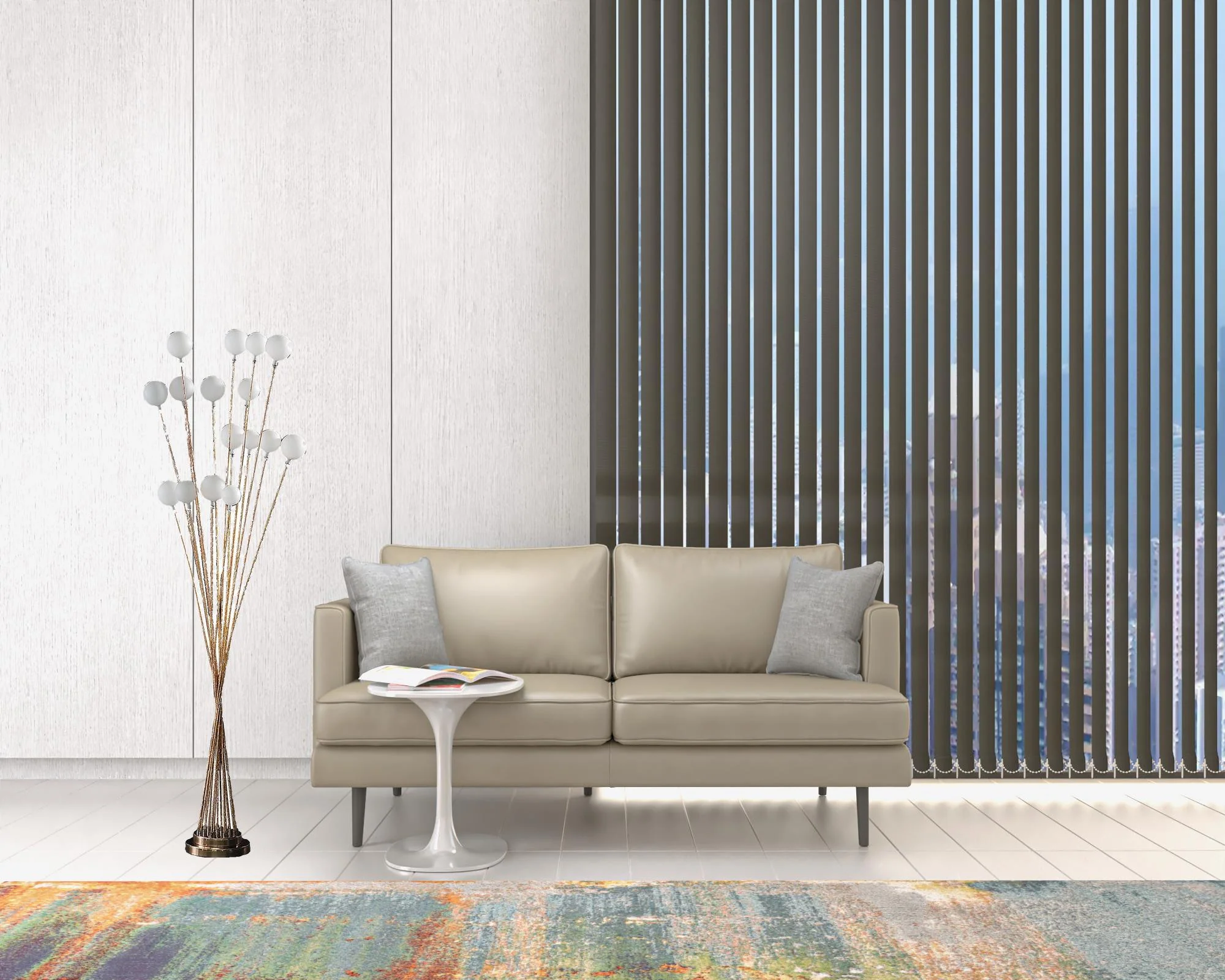 62" Golden Chrome Contemporary Multi Light LED Floor Lamp By Homeroots - Image 7