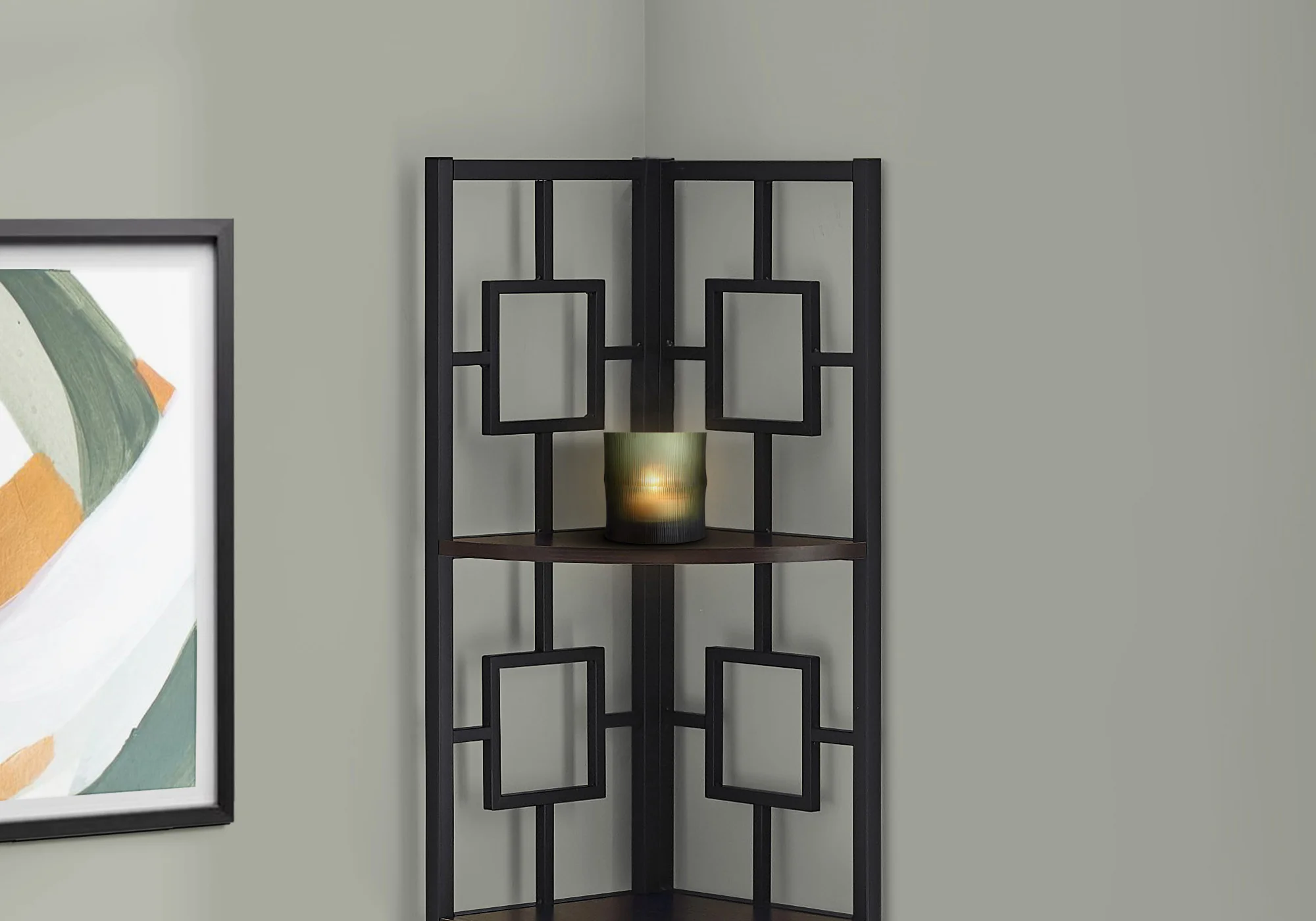 62" Metal Corner Black Bookcase with 4 shelves By Homeroots - Image 10