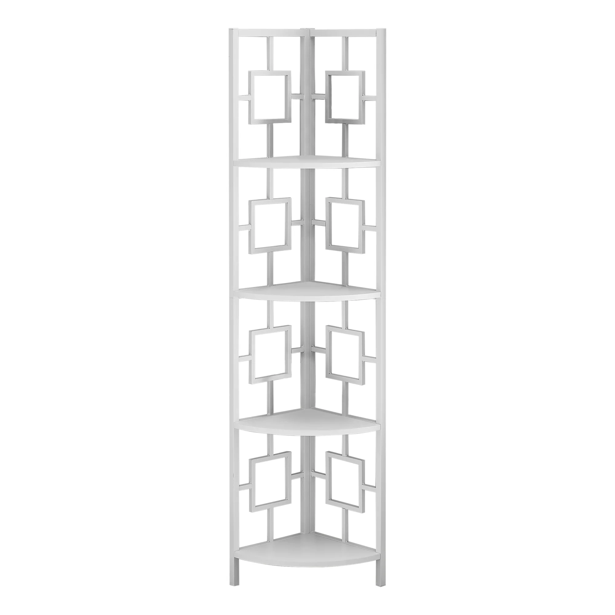 62" Metal Corner Black Bookcase with 4 shelves By Homeroots - Image 13